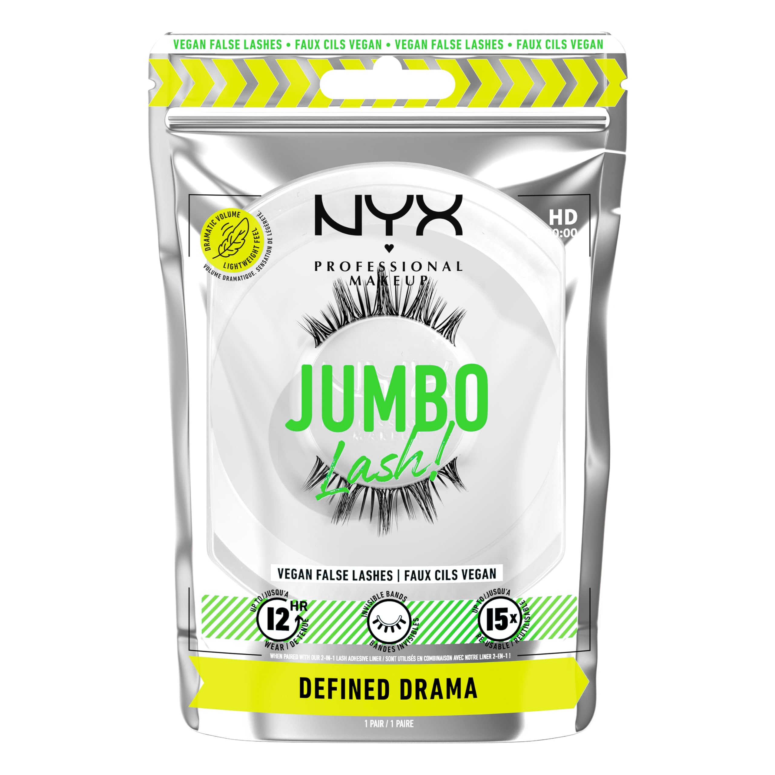 Pestañas Postizas Nyx Professional Makeup Jumbo Lash! ¡vegano - Venta Internacional.