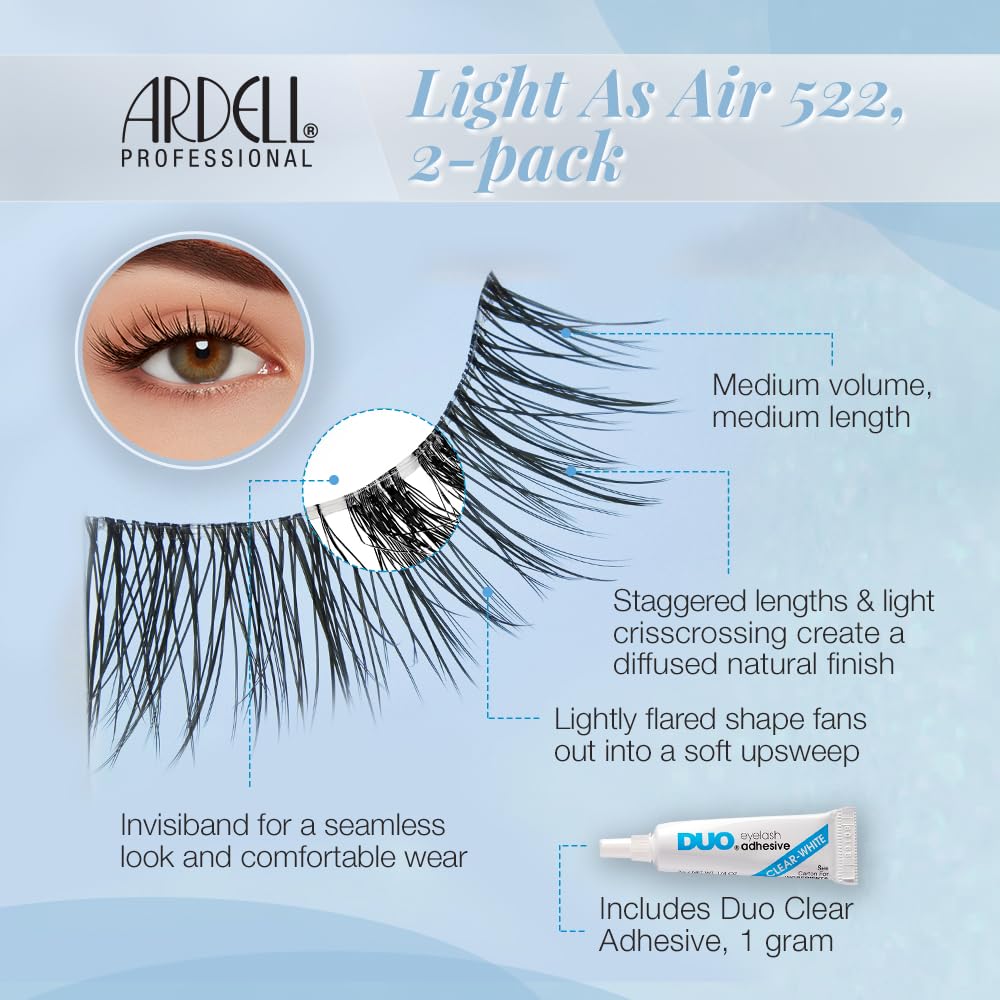 Foto 3 pulgar | Pipeta Duo Eyelashes Ardell Light As Air 522, Paquete De 2 Unidades Y 1 G - Venta Internacional.