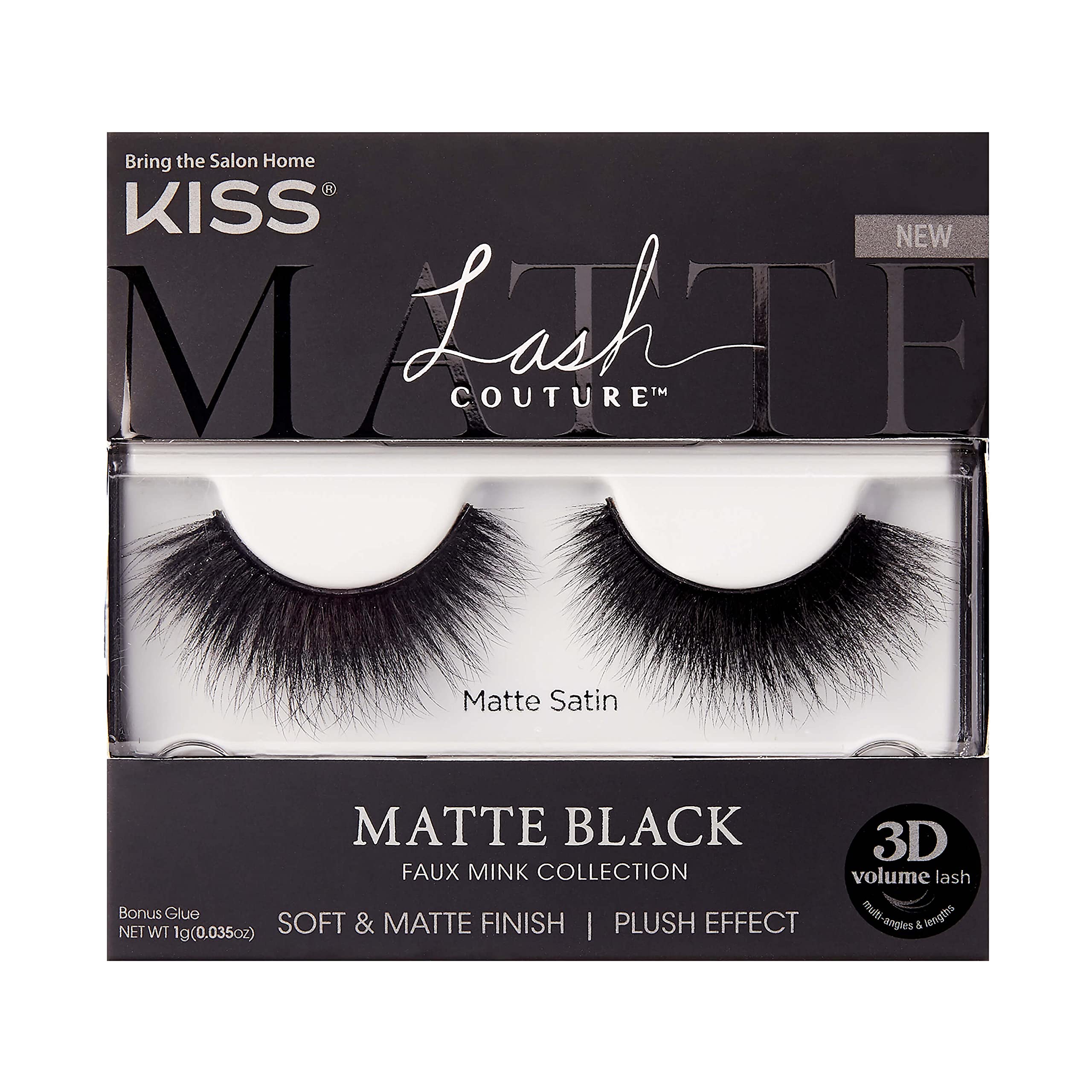 Foto 2 pulgar | Pestañas Postizas Kiss Lash Couture 3d Matte Satin 16 Mm - Venta Internacional.