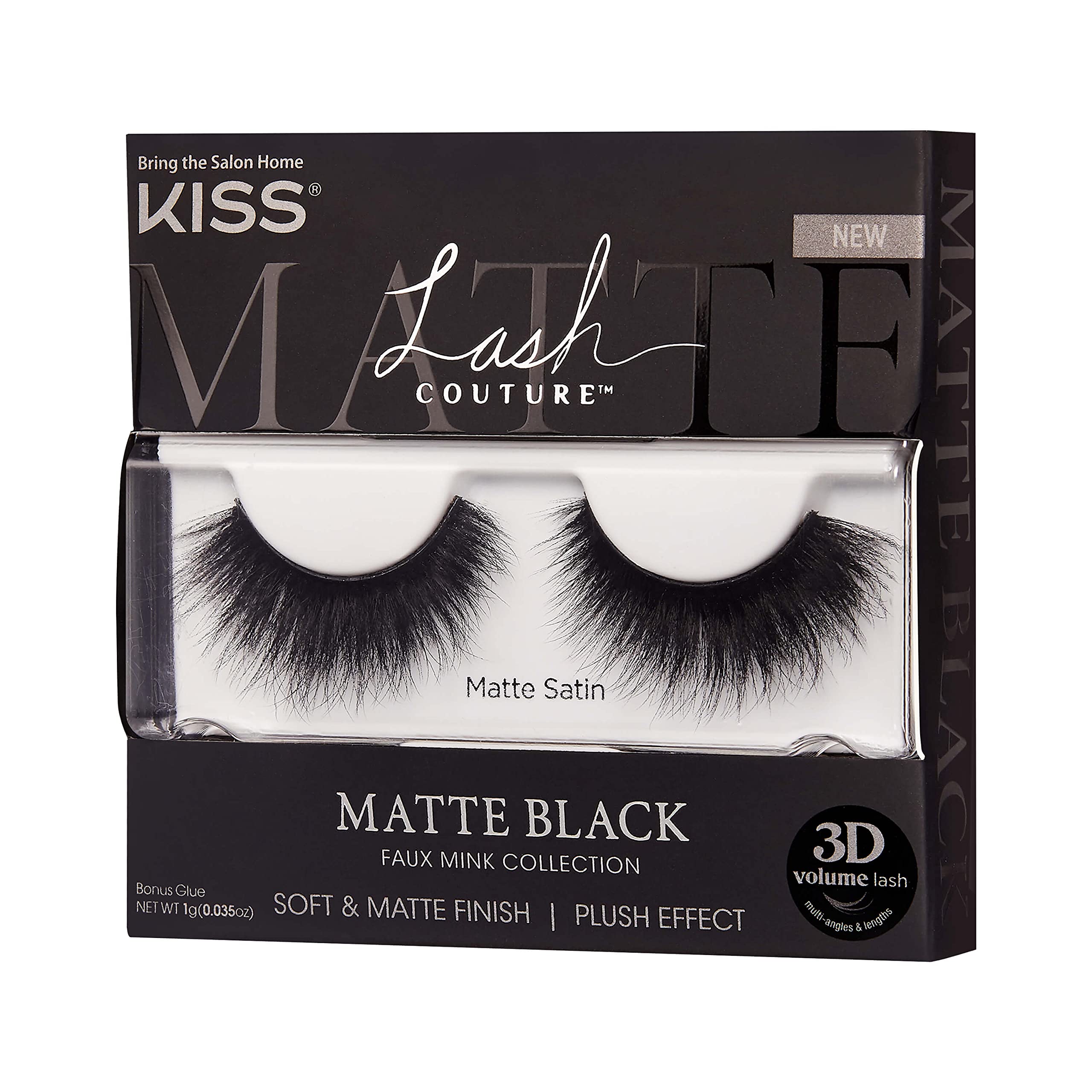 Foto 3 pulgar | Pestañas Postizas Kiss Lash Couture 3d Matte Satin 16 Mm - Venta Internacional.