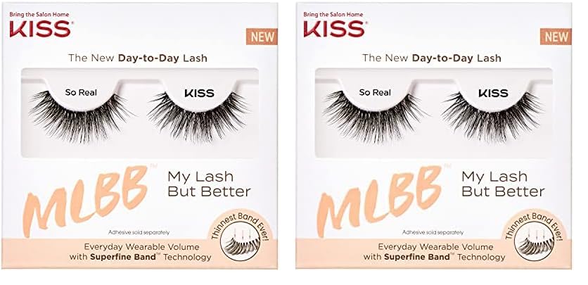 Foto 2 pulgar | Pestañas Postizas Kiss My Lash But Better So Real 12 Mm (x2) - Venta Internacional.