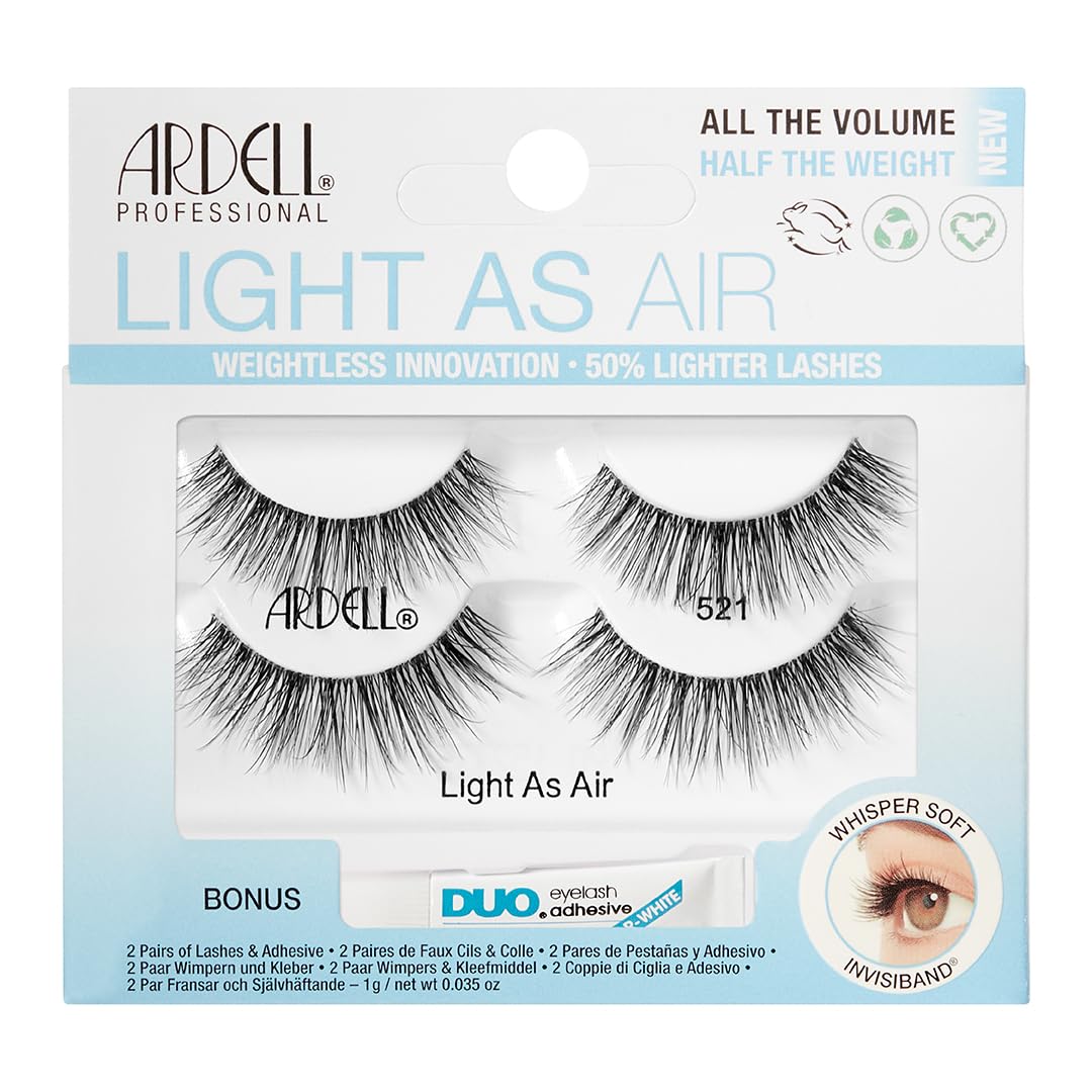 Foto 1 | Pestañas Postizas Ardell Light As Air 521, 2 Pares Y Juego De Pegamento - Venta Internacional.