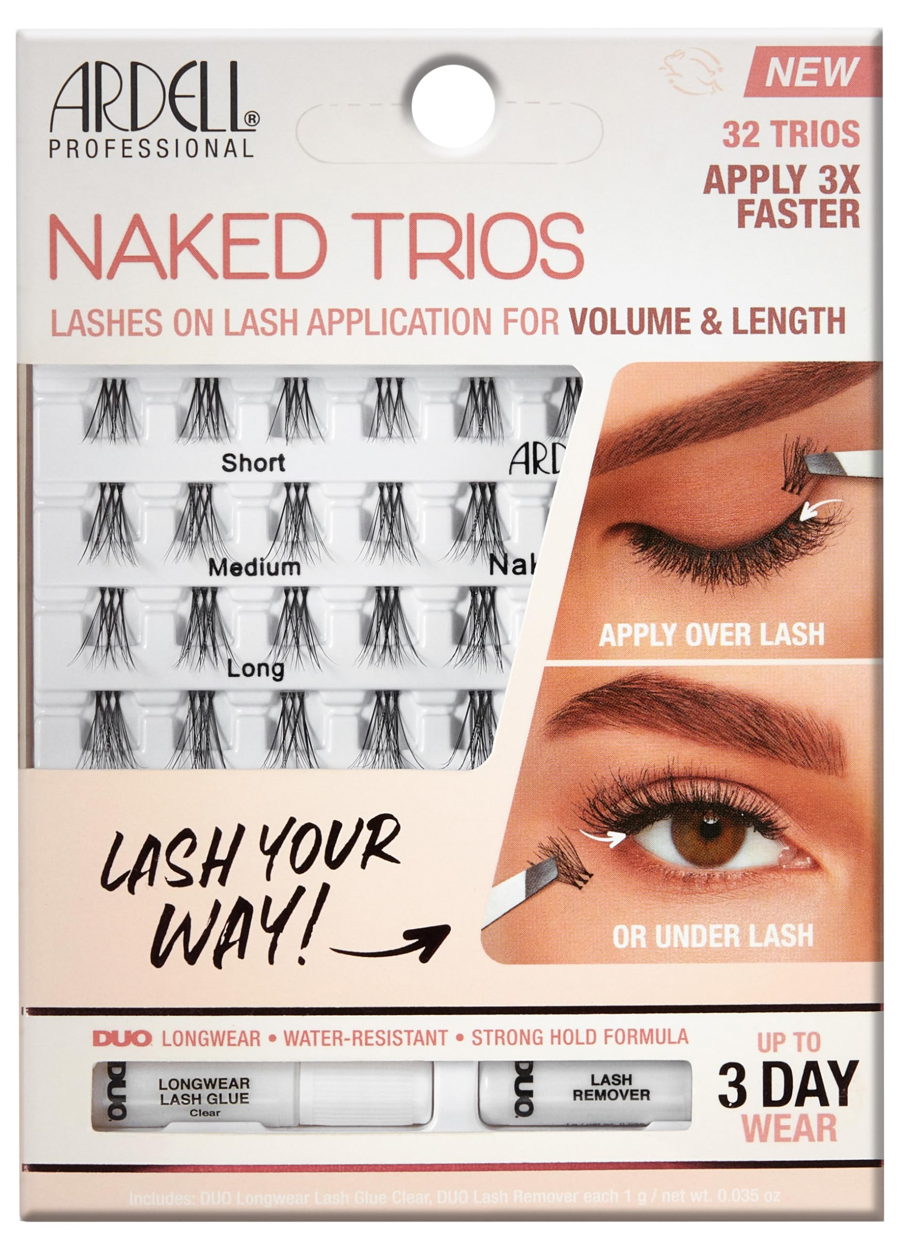 Foto 7 | Kit De Tríos Ardell Naked Lashes 32 Tríos De Pestañas Postizas - Venta Internacional.