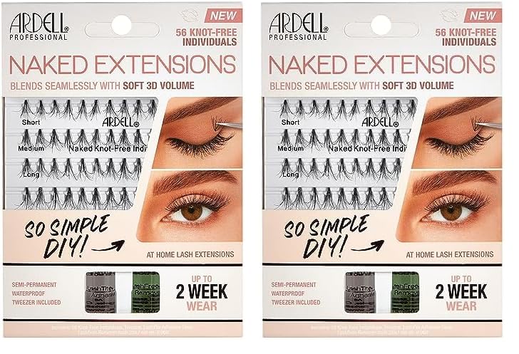 Extensiones De Pestañas Ardell Naked Extensions 56 Individuales, Paquete De 2 - Venta Internacional.