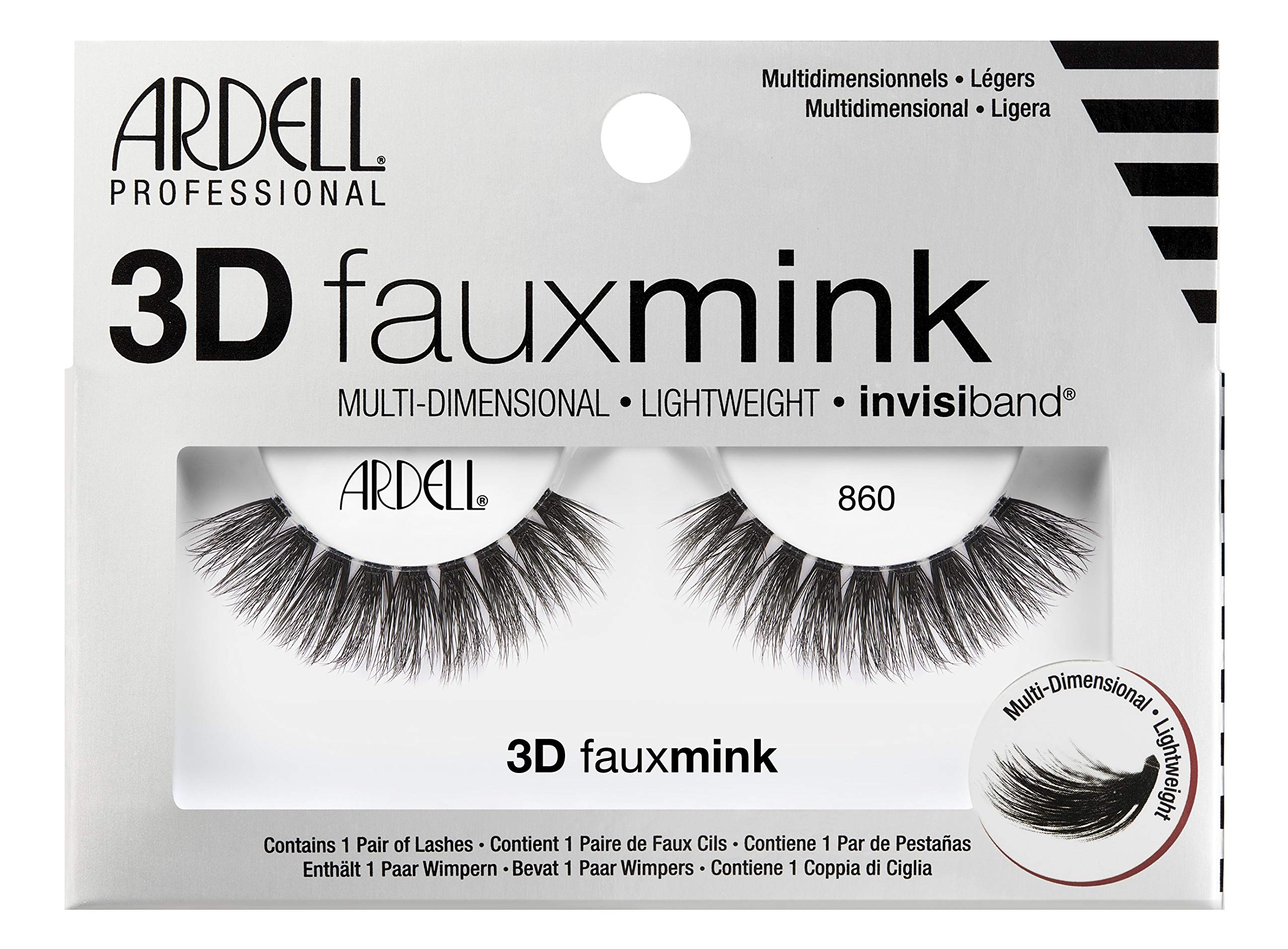 Pestañas Postizas Ardell 3d Faux Mink 860, 4 Pares - Venta Internacional.