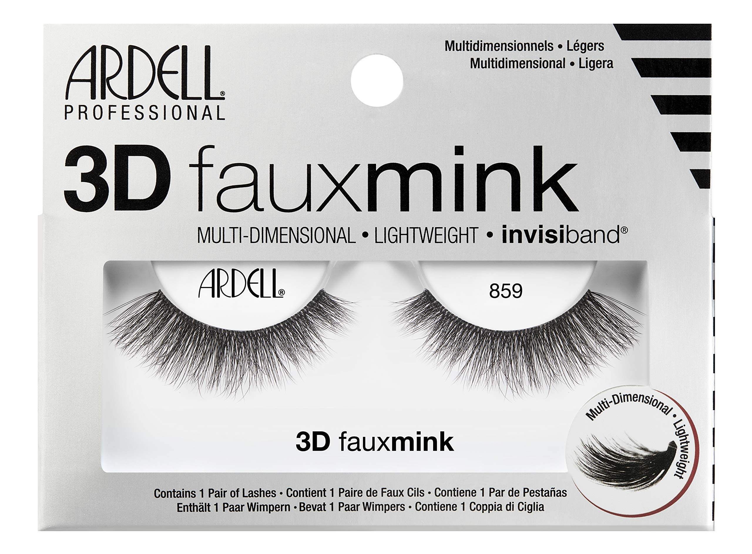 Pestañas Postizas Ardell 3d Faux Mink 859, 4 Pares - Venta Internacional.