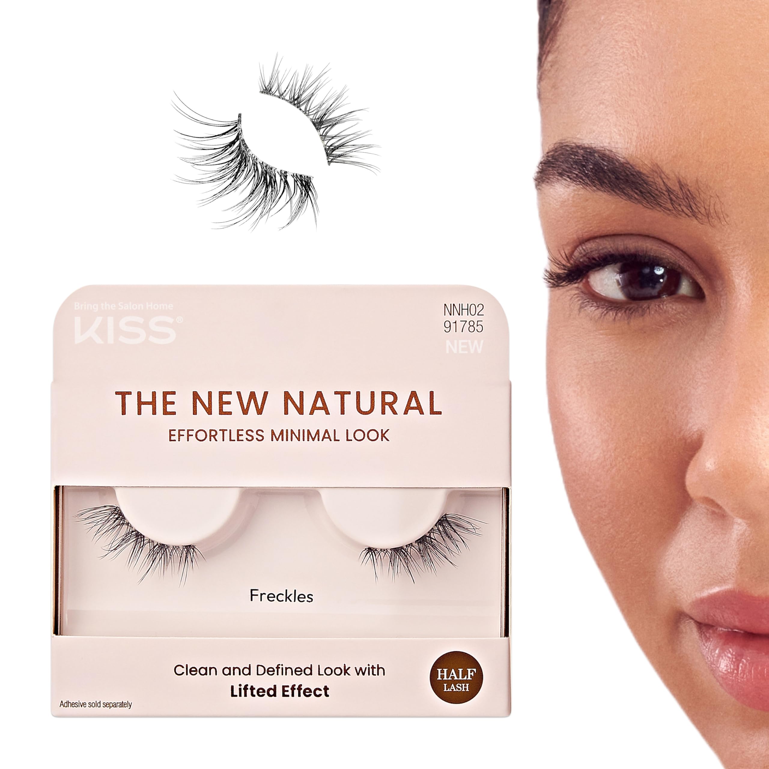 Foto 2 pulgar | Pestañas Postizas Kiss The New Natural «freckles» De 12 Mm, 1 Par - Venta Internacional.