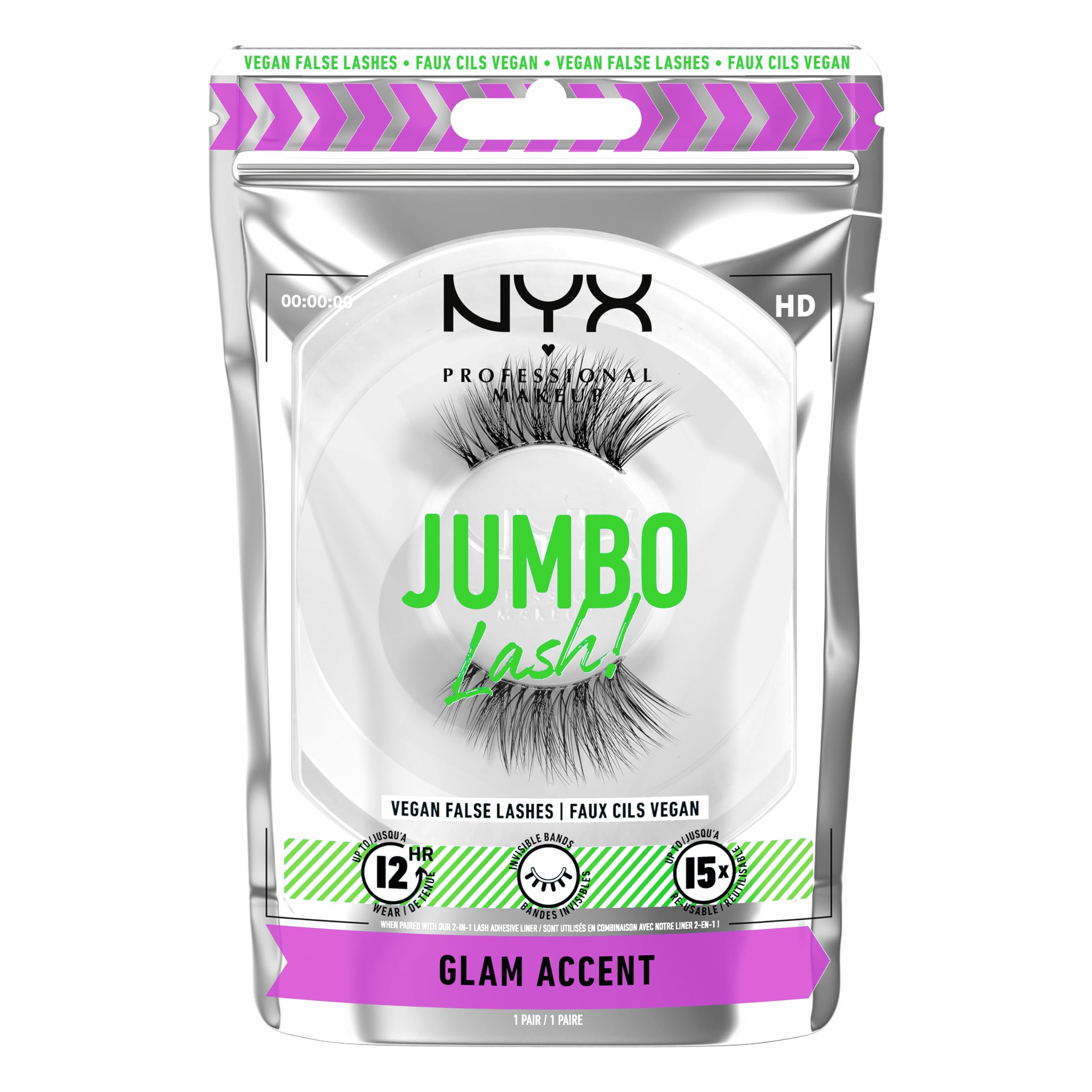 Foto 2 pulgar | Pestañas Postizas Nyx Professional Makeup Jumbo Lash! Acento Glamuroso - Venta Internacional.