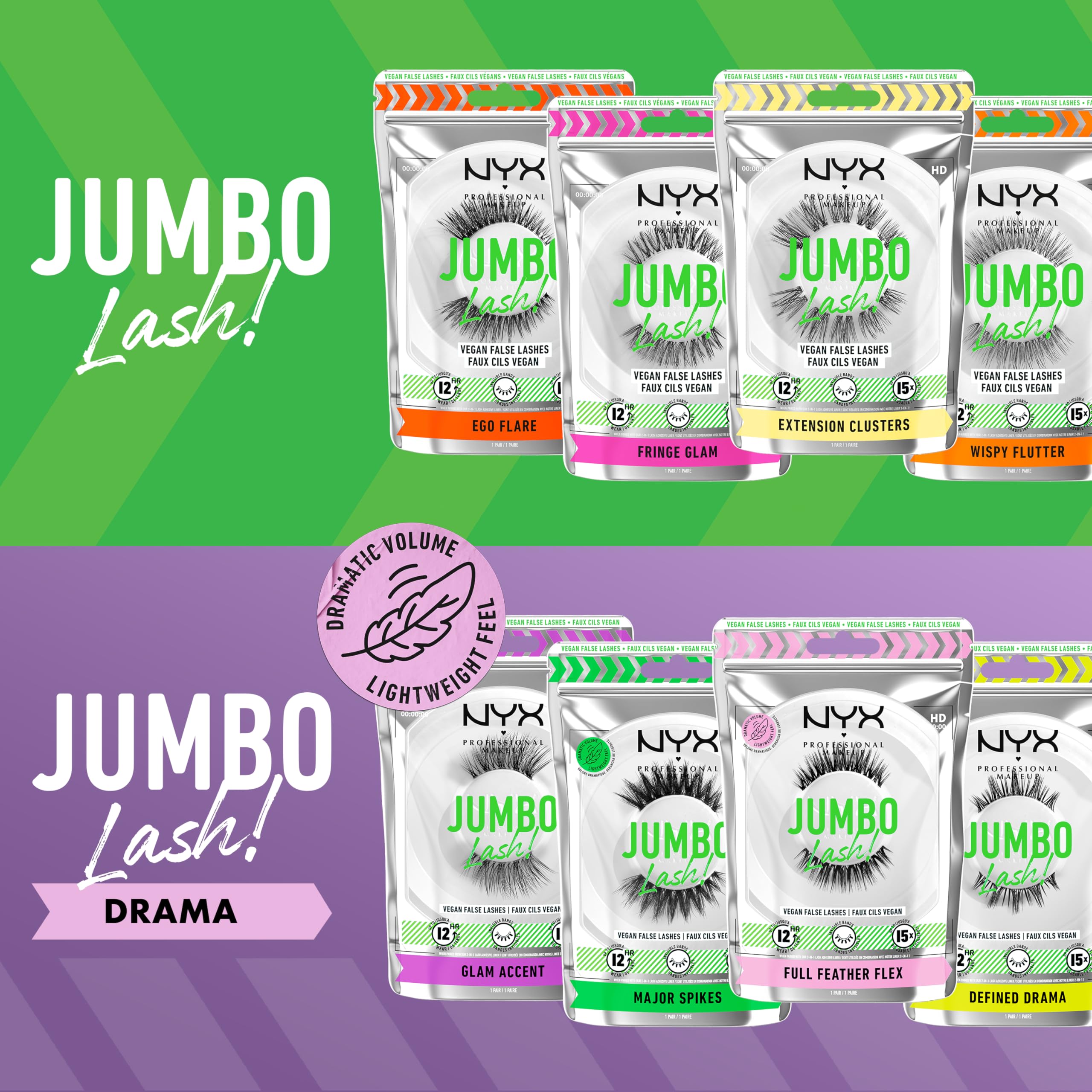 Foto 7 pulgar | Pestañas Postizas Nyx Professional Makeup Jumbo Lash! Acento Glamuroso - Venta Internacional.