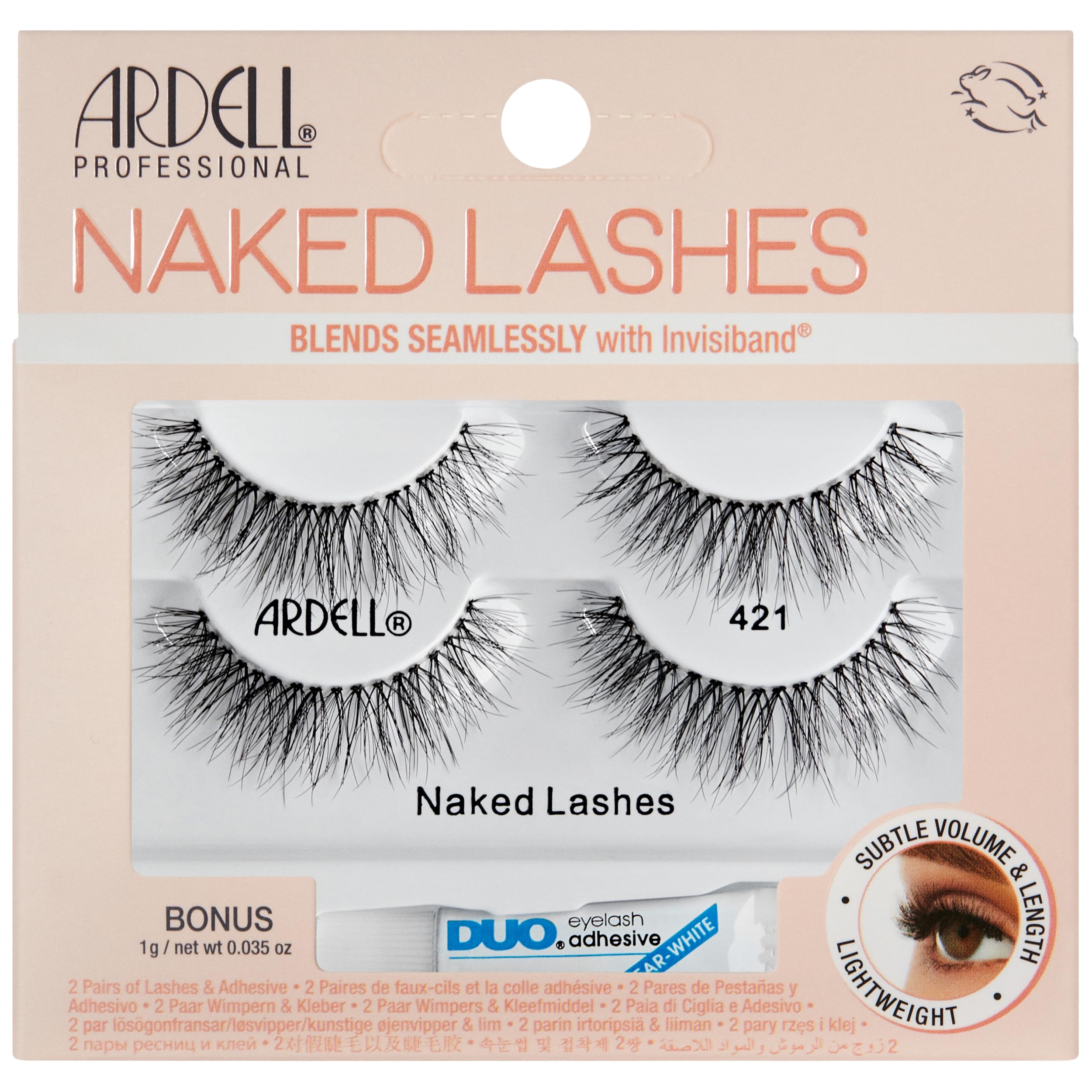 Foto 2 pulgar | Pestañas Postizas Ardell Naked Lashes 421, Paquete De 2 Con Pipeta Duo De 1 G - Venta Internacional.