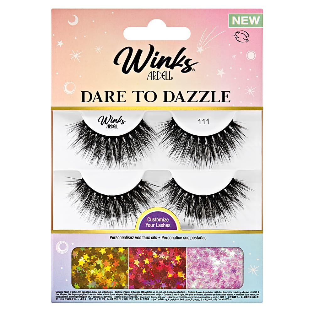 Kit De Pestañas Ardell Winks Dare To Dazzle 111 Con Pestañas, 144 Joyas - Venta Internacional.