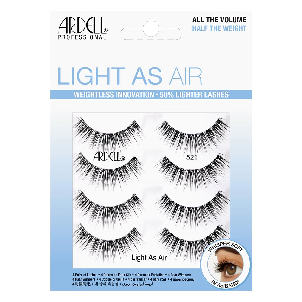 Pestañas Postizas Ardell Light As Air 521, Paquete De 4 Pares - Venta Internacional.