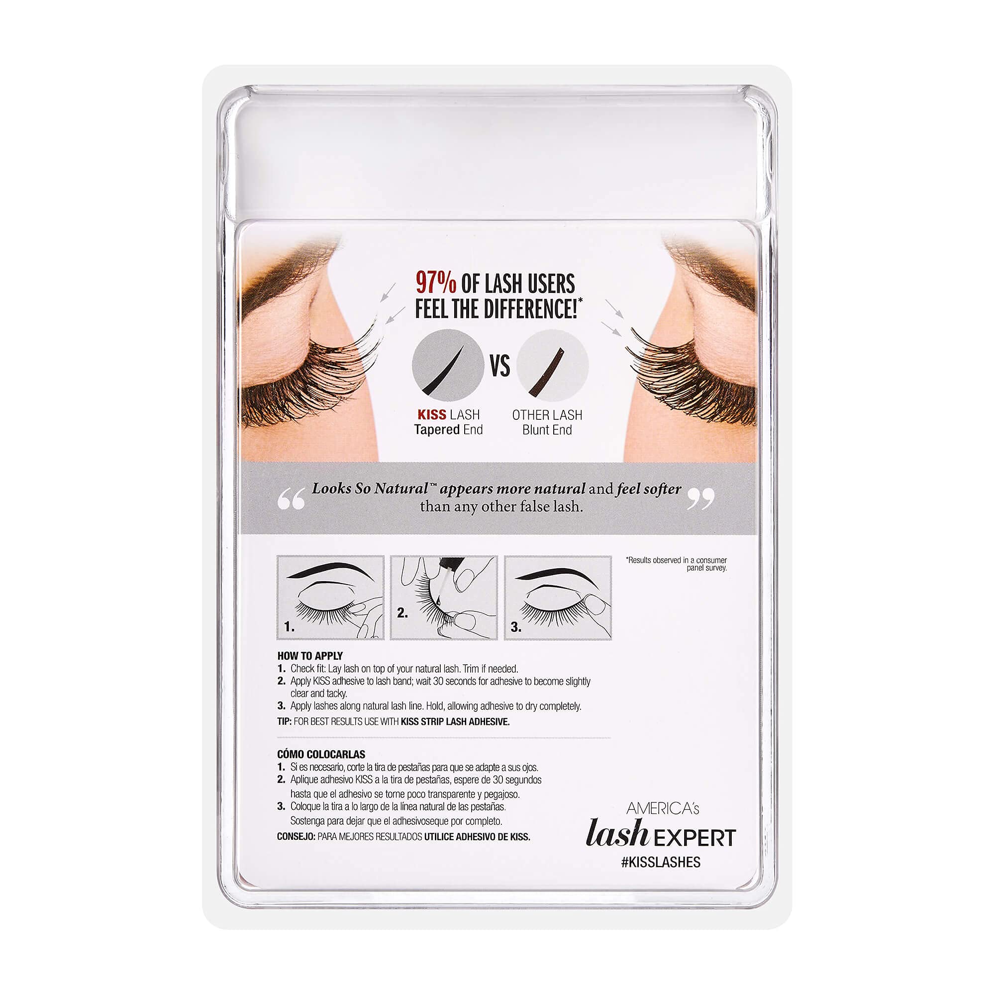 Foto 5 pulgar | Pestañas Postizas Kiss Con Un Aspecto Tan Natural, «sensual», 12 Mm, 5 Pares - Venta Internacional.