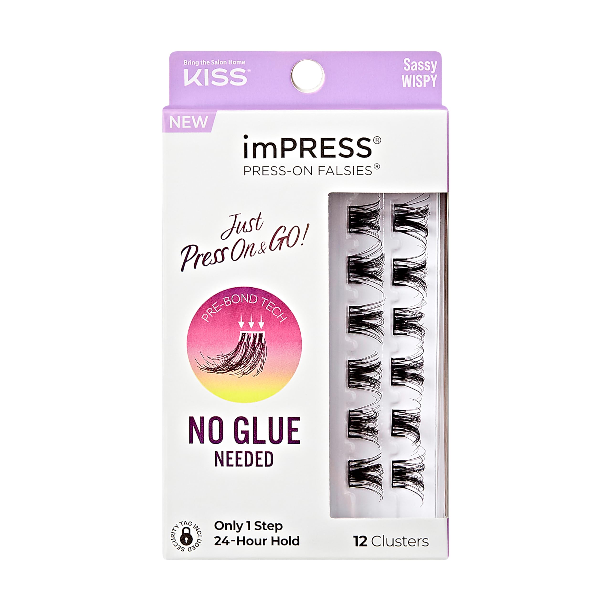 Pestañas Postizas Kiss Impress Sassy Wispy, 12 Mm, 14 Mm, 12 Unidades - Venta Internacional.