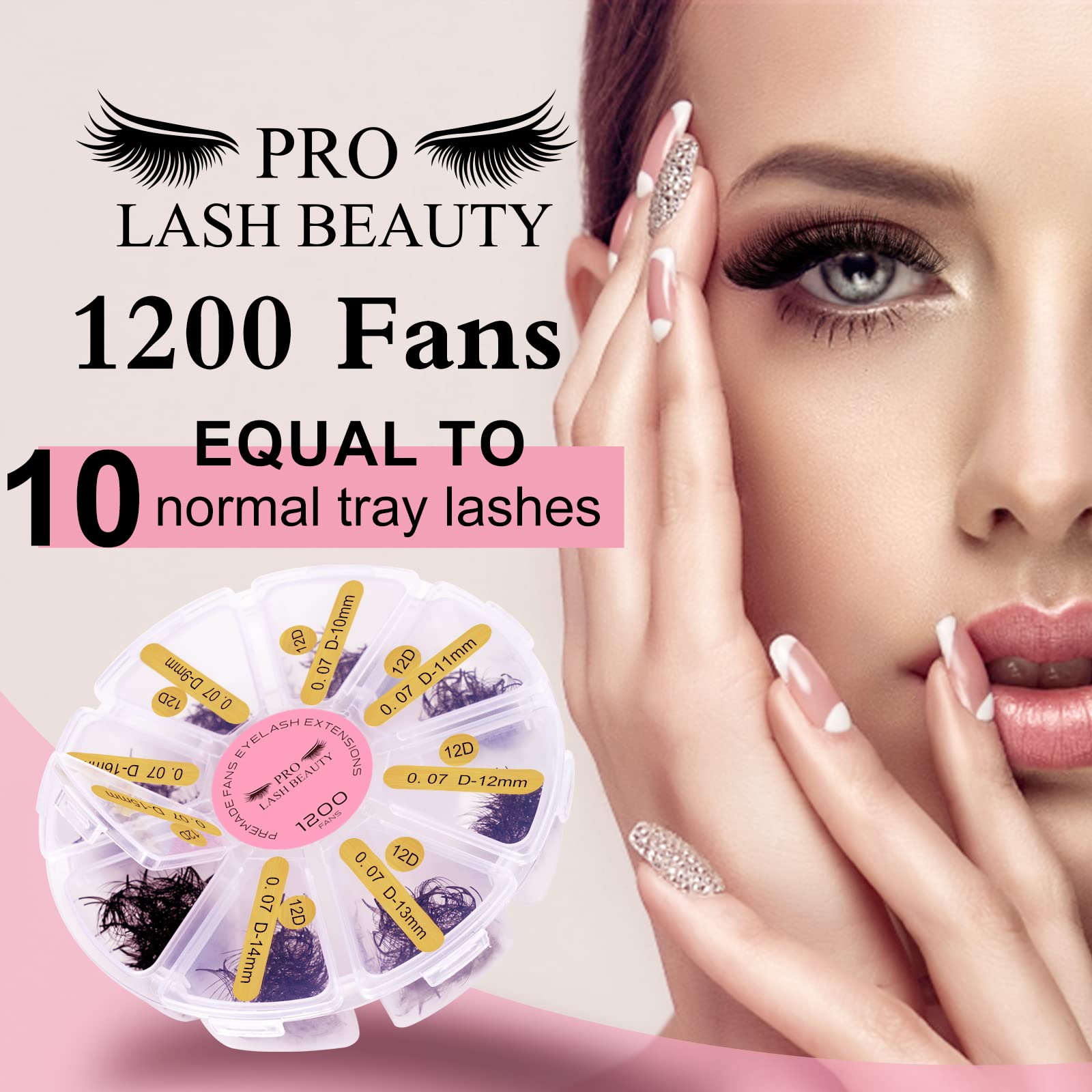 Foto 7 | Extensiones De Pestañas Premade Fans 1200 Fans Pro Lashbeauty - Venta Internacional.