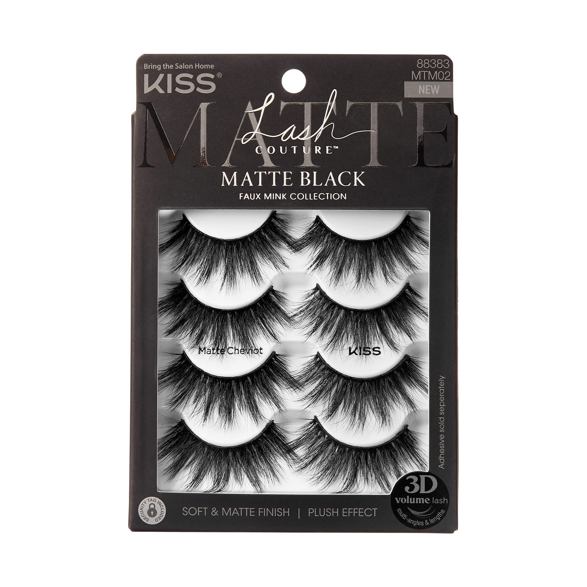 Foto 2 pulgar | Pestañas Postizas Kiss Lash Couture 3d Matte 'matte Cheviot' - Venta Internacional.