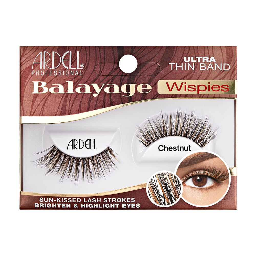 Pestañas Postizas Ardell Balayage Wispies Chestnut, Paquete De 1 - Venta Internacional.