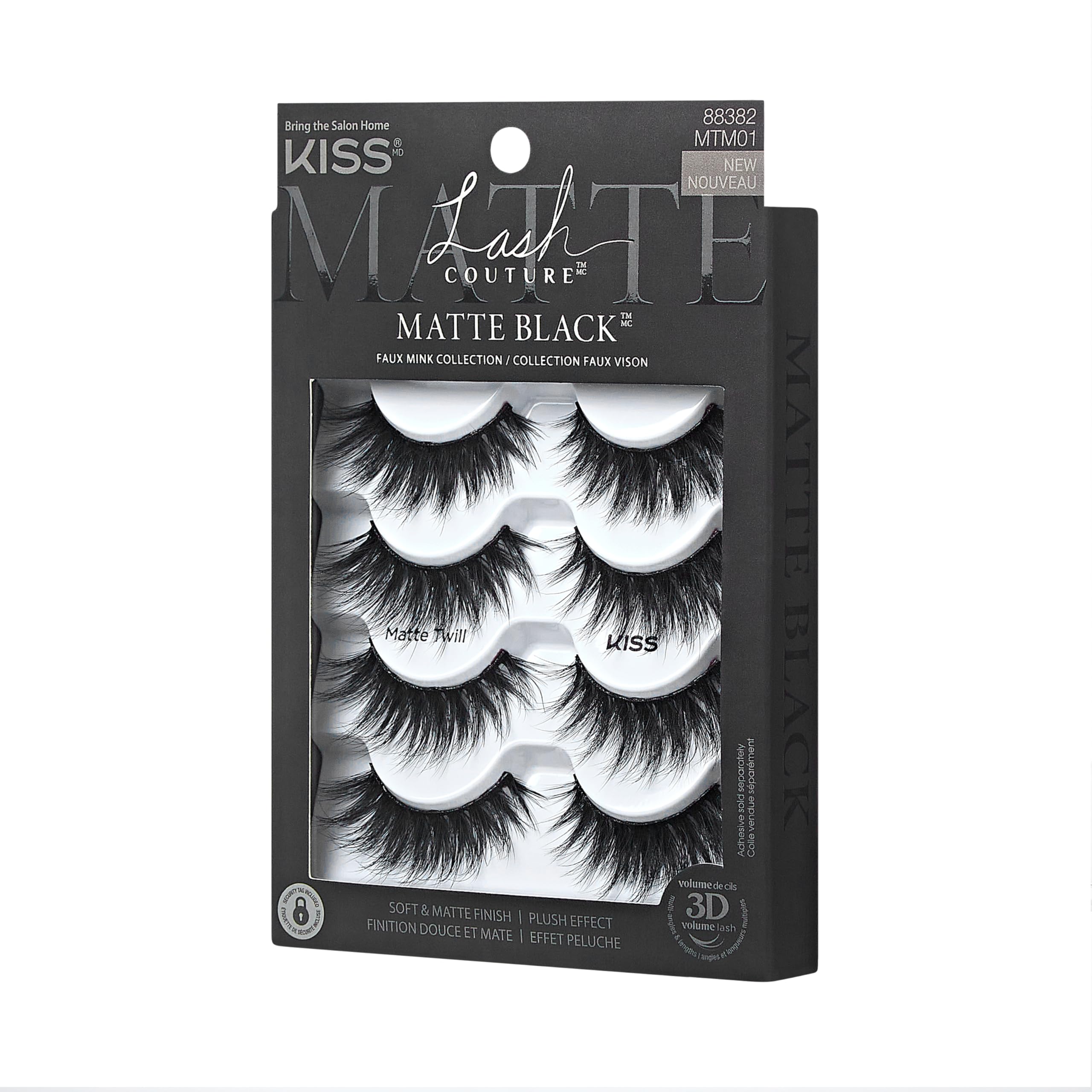 Foto 4 pulgar | Pestañas Postizas Kiss Lash Couture 3d, Sarga Mate, 14 Mm, 4 Pares - Venta Internacional.