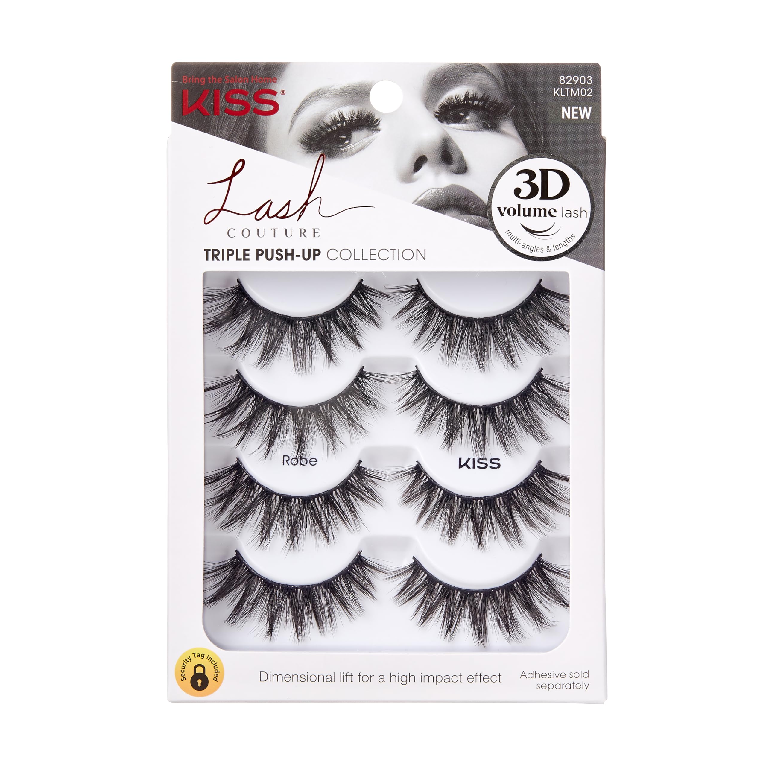 Bata Kiss Lash Couture Con Triple Flexión De Pestañas Postizas, 12 Mm - Venta Internacional.