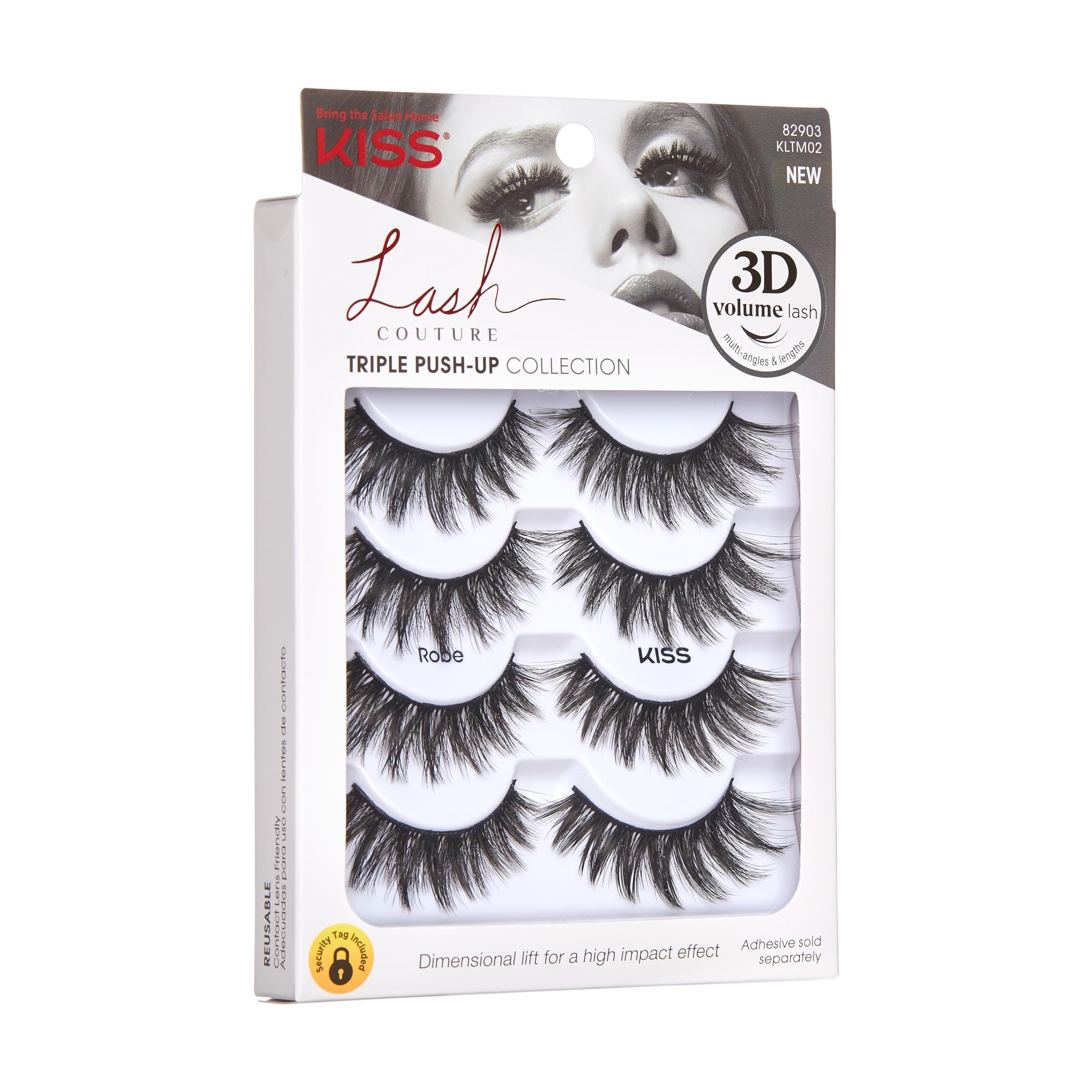 Foto 2 | Bata Kiss Lash Couture Con Triple Flexión De Pestañas Postizas, 12 Mm - Venta Internacional.