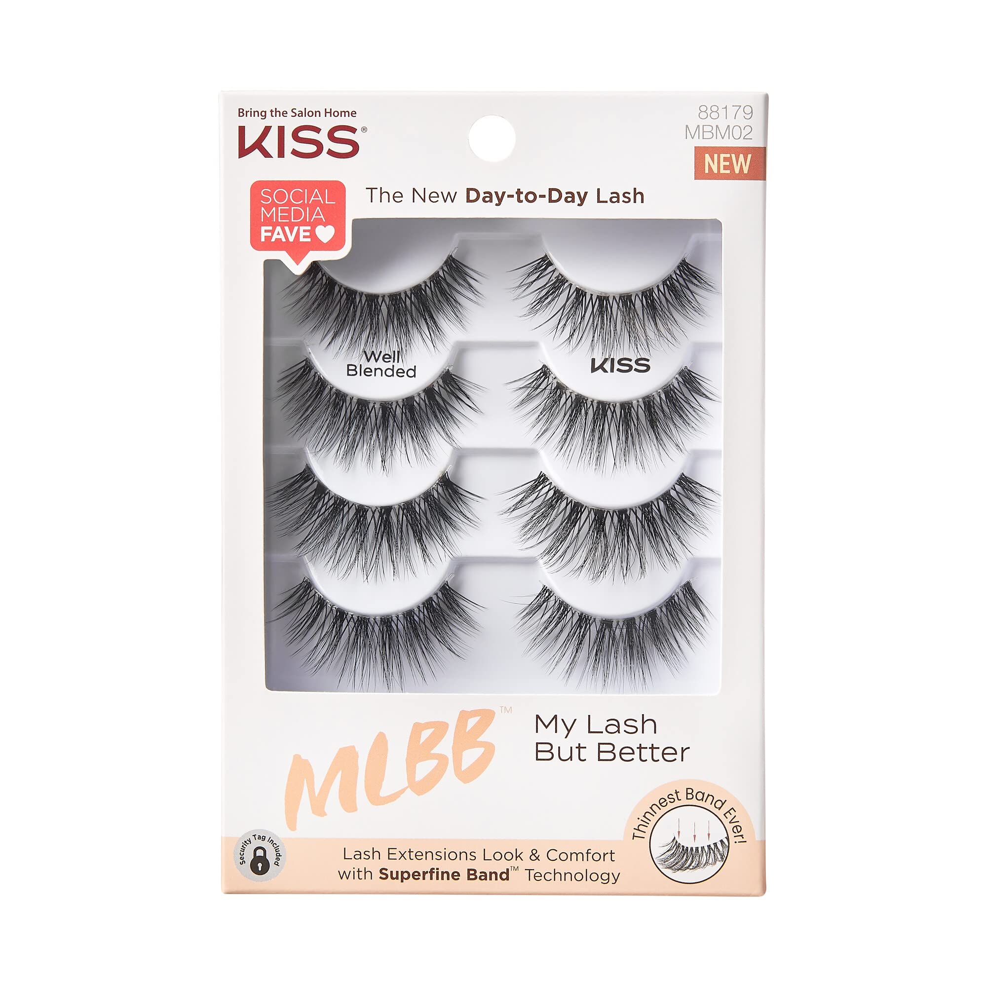 Pestañas Postizas Kiss My Lash But Better, «bien Mezcladas», 16 Mm - Venta Internacional.