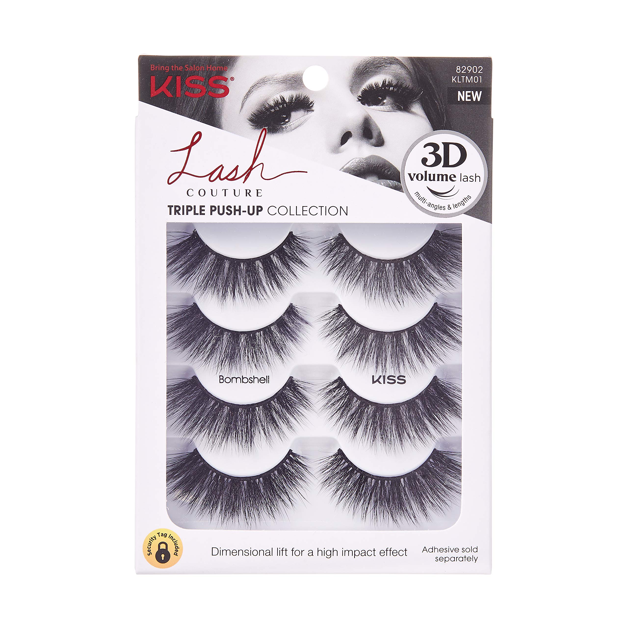 Foto 2 pulgar | Pestañas Postizas Kiss Lash Couture Triple Push-up «bombshell» - Venta Internacional.