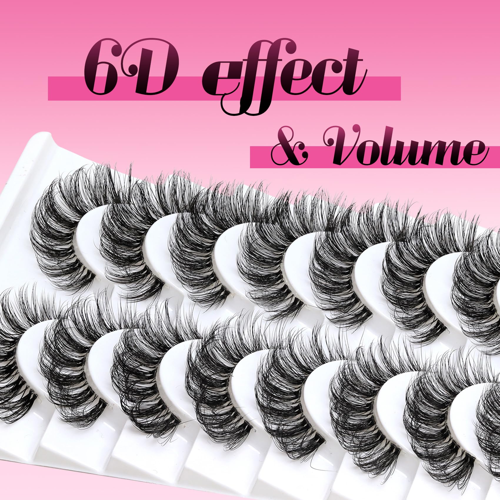 Foto 3 pulgar | Strip Lashes Veleasha Russian D Curl Lashes, Paquete De 10 Pares - Venta Internacional.