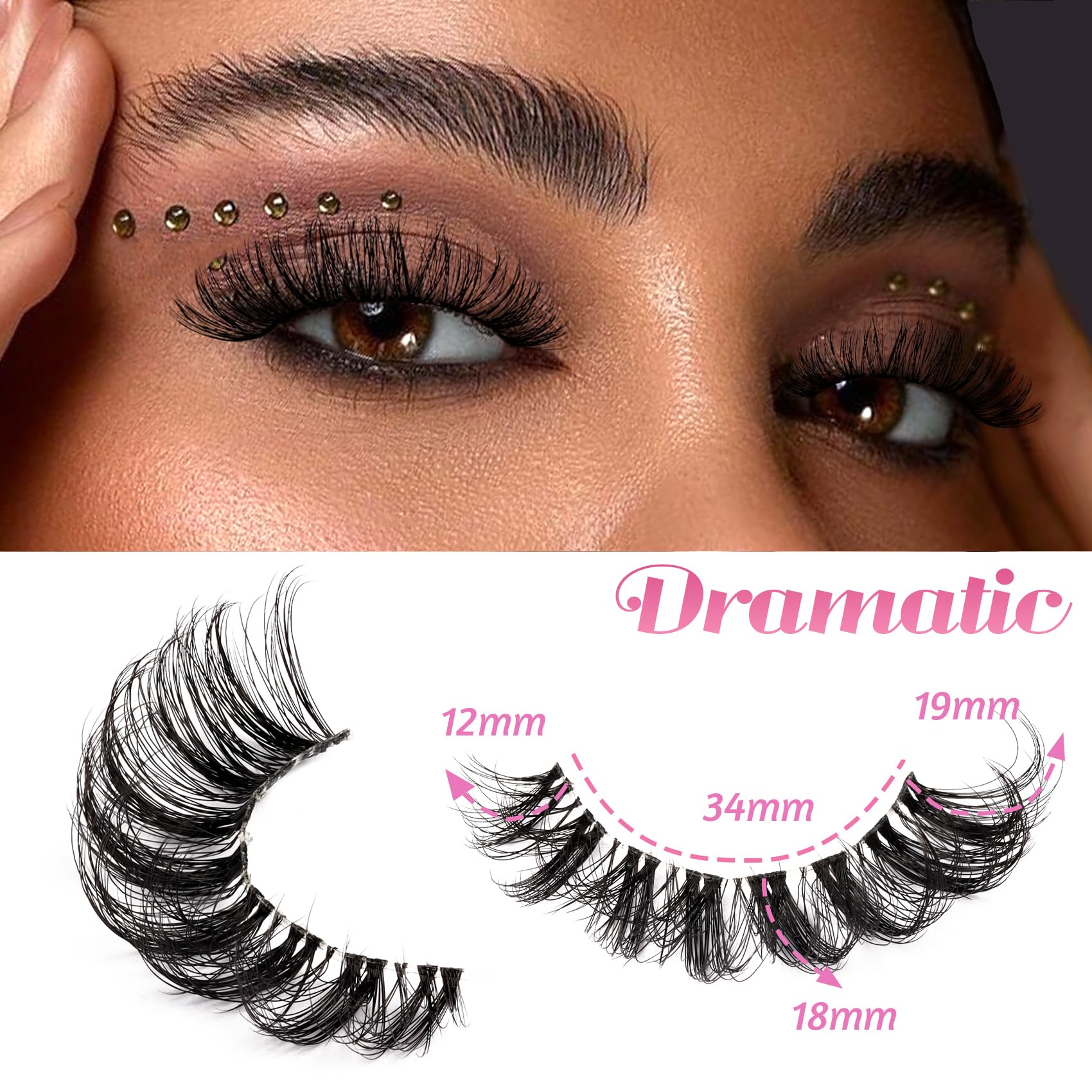 Foto 5 pulgar | Strip Lashes Veleasha Russian D Curl Lashes, Paquete De 10 Pares - Venta Internacional.