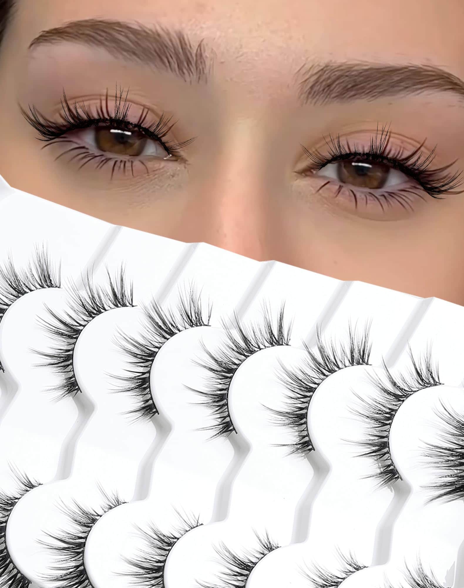 Pestañas Postizas Jiocolor, Aspecto Natural, 13 Mm, Ojo De Gato, 7 Pares - Venta Internacional. $421