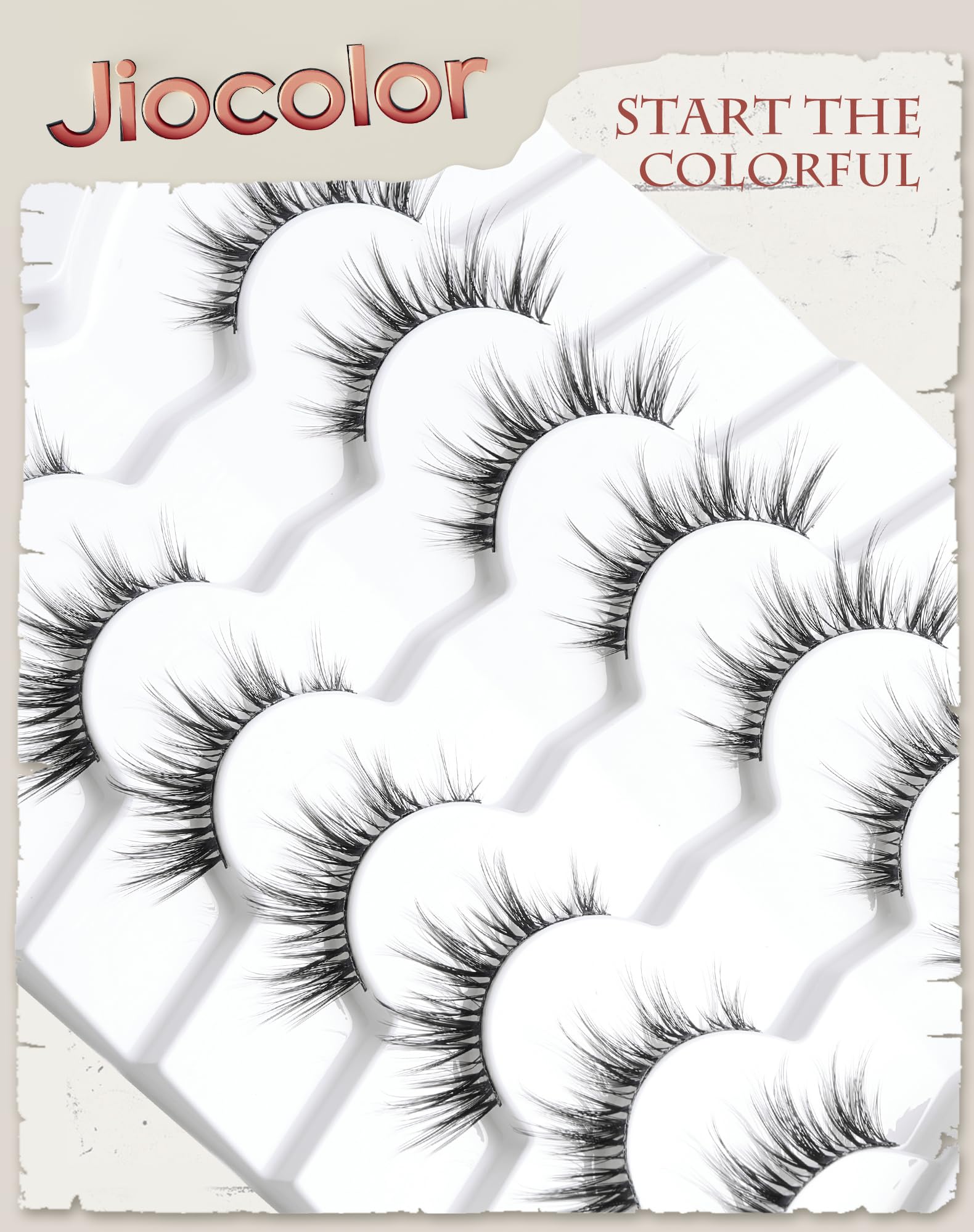 Foto 5 | Pestañas Postizas Jiocolor, Aspecto Natural, 13 Mm, Ojo De Gato, 7 Pares - Venta Internacional.