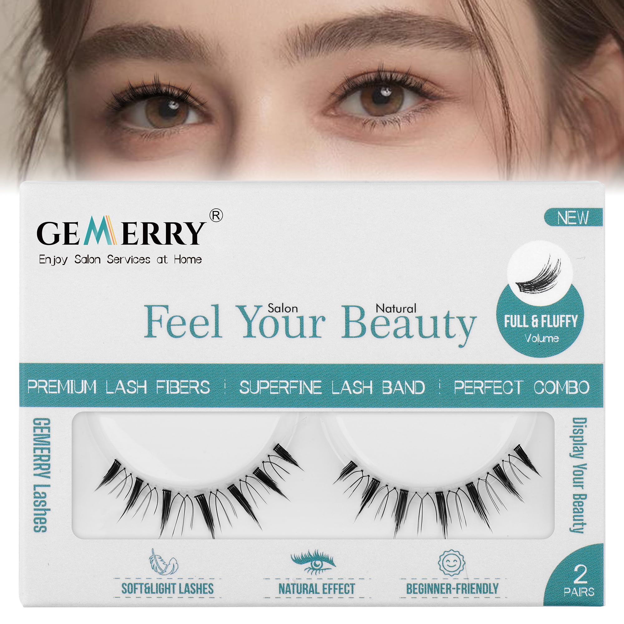 Clústeres de Pestañas Gemerry Lash Clusters 2 Pares - Venta Internacional