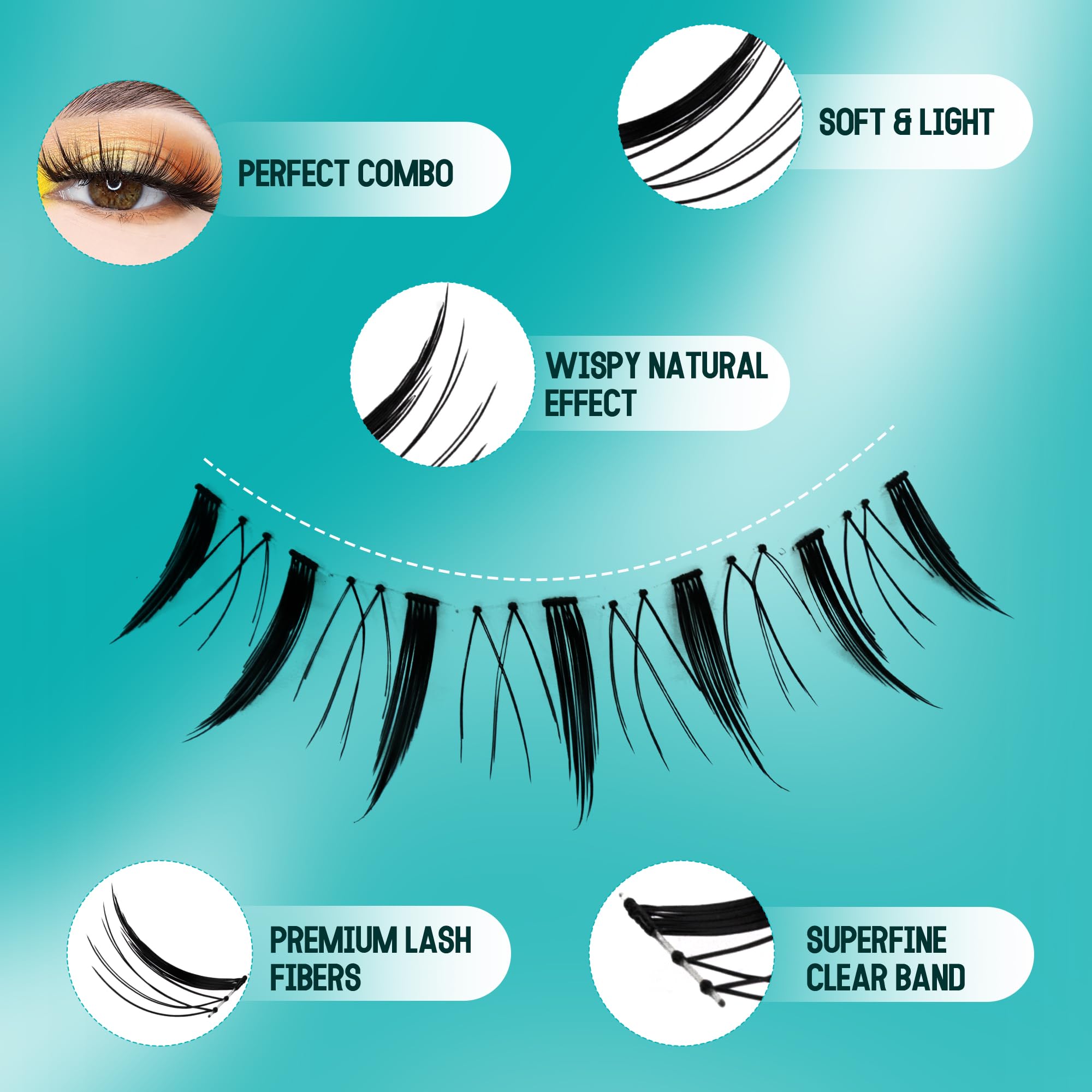 Foto 2 | Clústeres de Pestañas Gemerry Lash Clusters 2 Pares - Venta Internacional