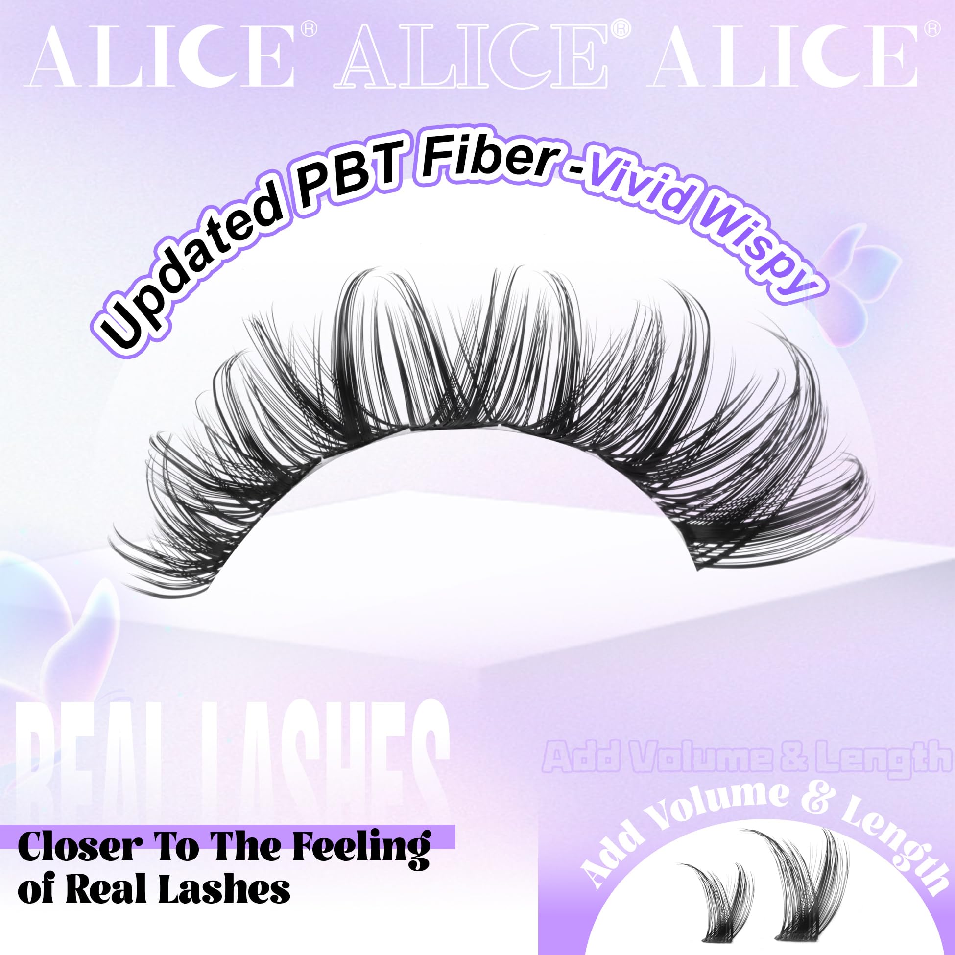 Foto 4 pulgar | Extensiones De Pestañas Alice Lash Clusters Wispy 168 Unidades 10-18 Mm - Venta Internacional.