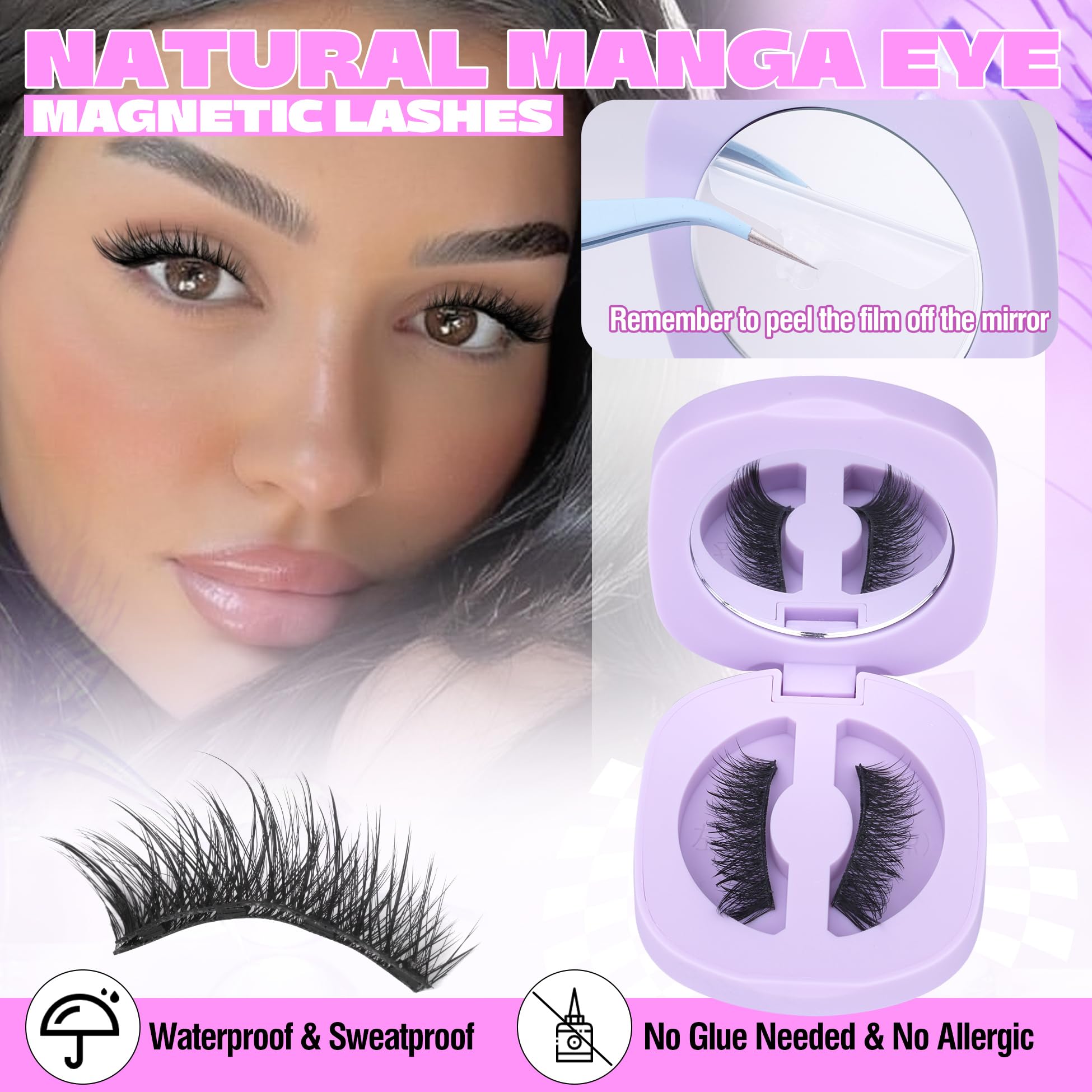 Foto 7 pulgar | Kit De Pestañas Magnéticas Alice Natural Lashes Con Aplicador - Venta Internacional.