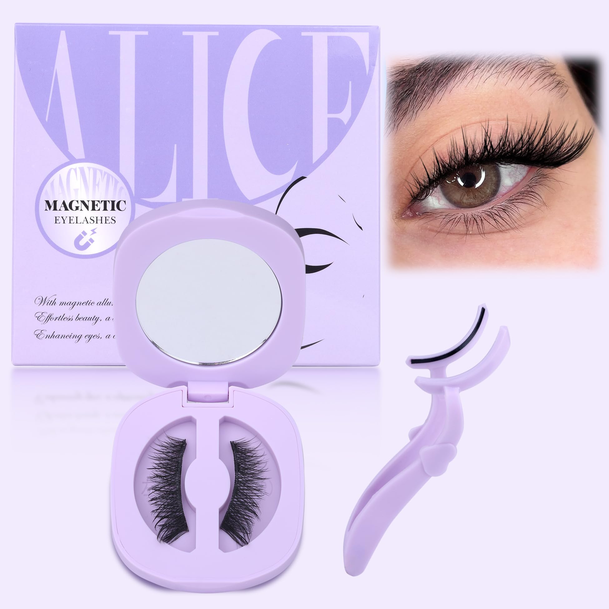 Foto 8 pulgar | Kit De Pestañas Magnéticas Alice Natural Lashes Con Aplicador - Venta Internacional.