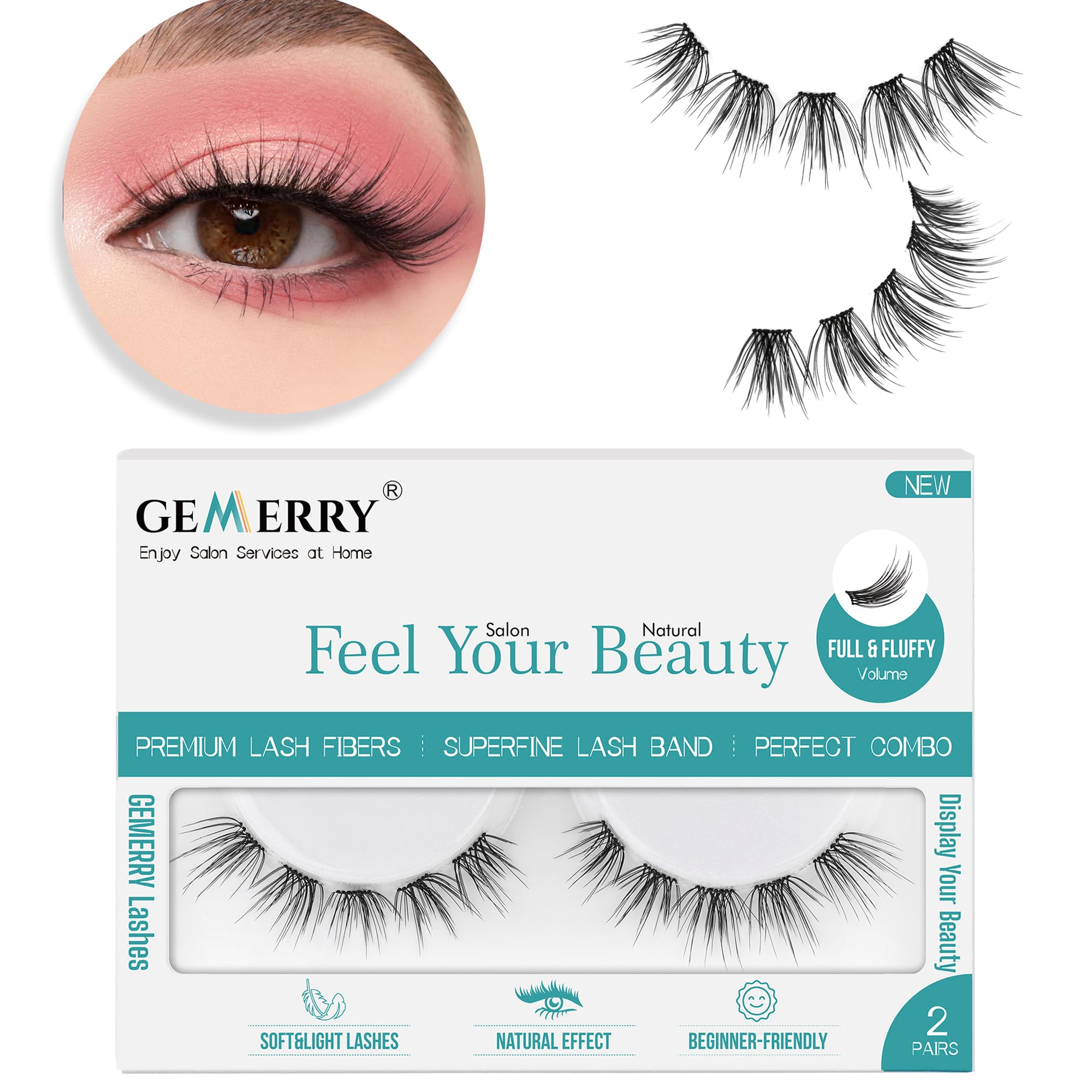 Clústeres de Pestañas Gemerry Lash Clusters 2 Pares - Venta Internacional