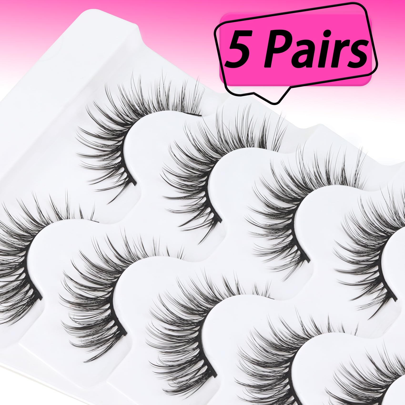 Foto 6 pulgar | Pestañas Postizas Veleasha Lashes 5d De Visón Sintético, Paquete De 5 Pares, G2 - Venta Internacional.