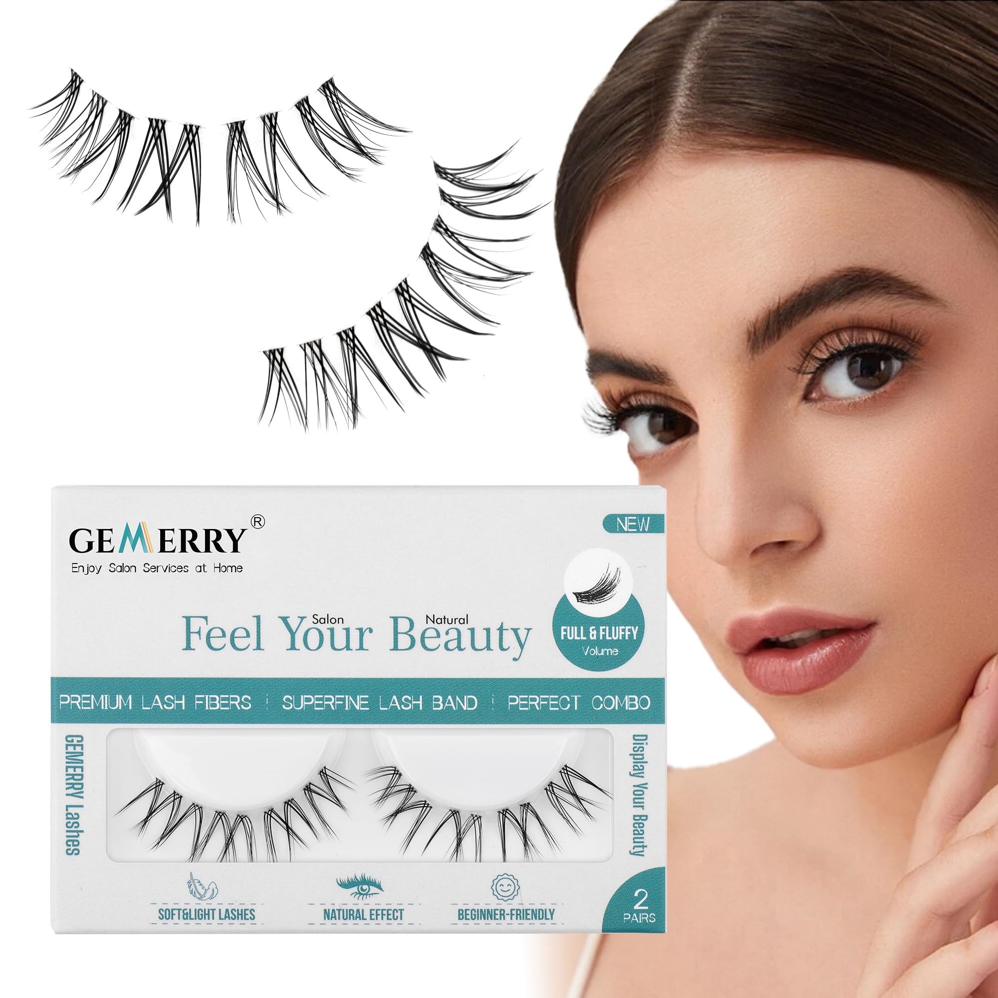 Clústeres de Pestañas Gemerry Lash Clusters 2 Pares - Venta Internacional