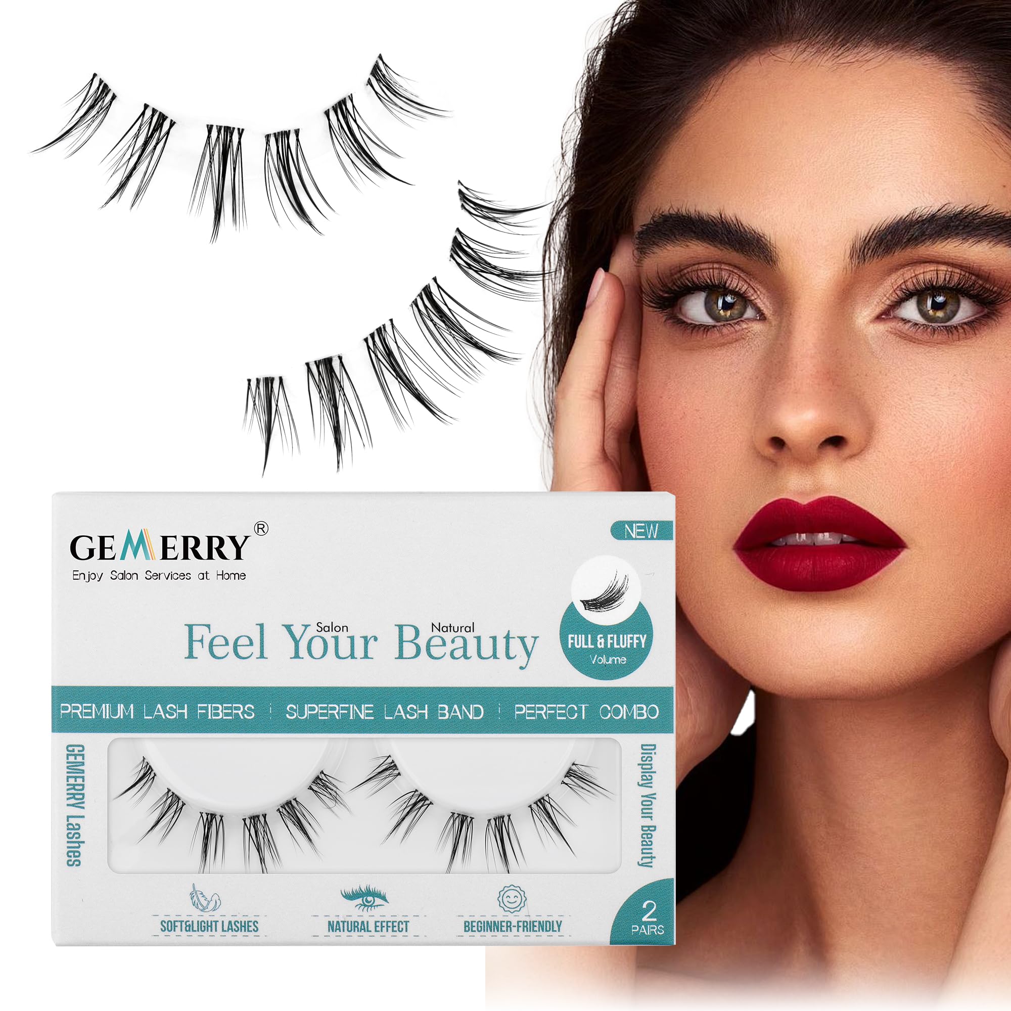 Clústeres de Pestañas Gemerry Lash Clusters 2 Pares - Venta Internacional