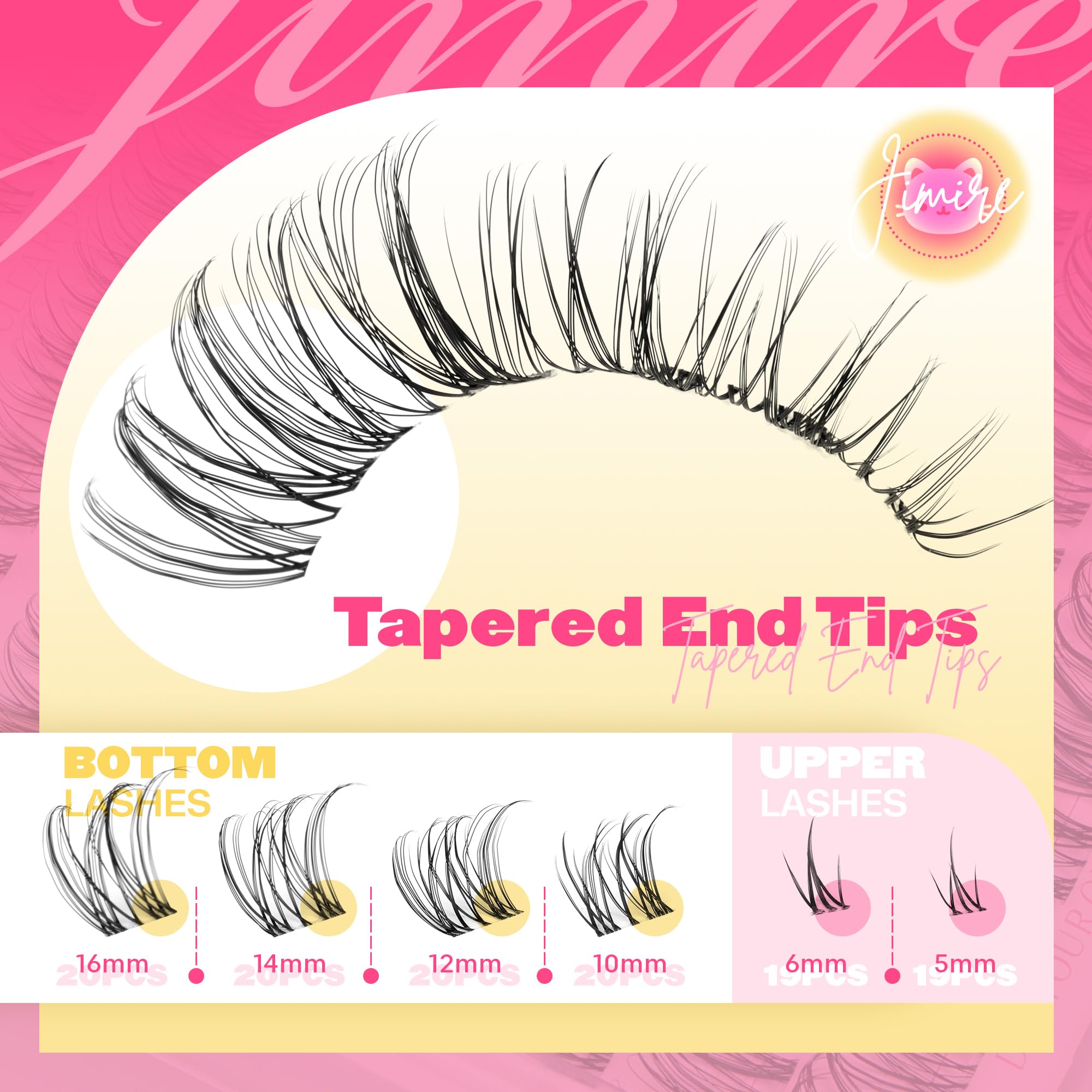 Foto 4 pulgar | Eyelash Clusters Jimire Venus Lash D Curl 10-16 Mm 112 Unidades - Venta Internacional.