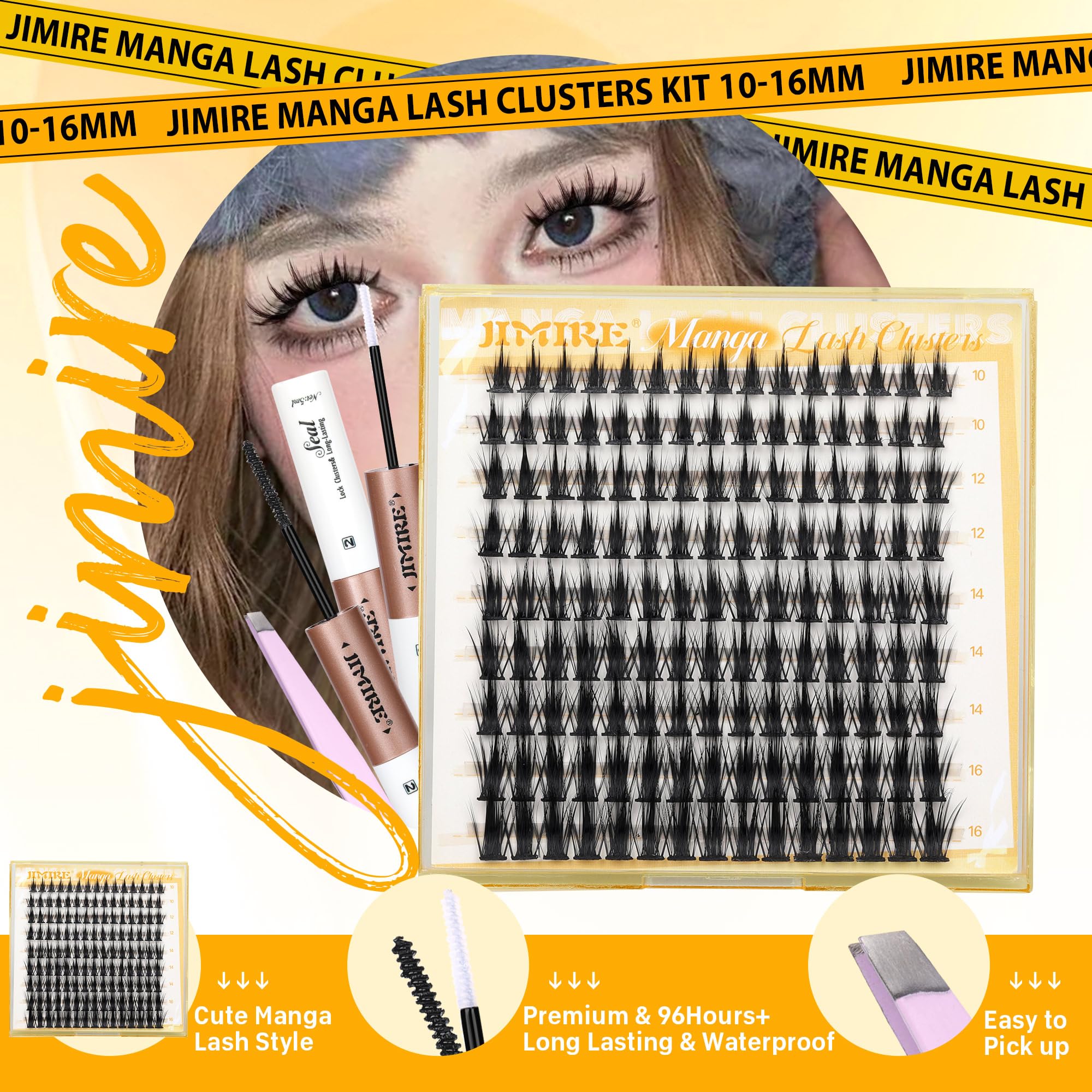 Foto 2 | Kit De Racimos De Pestañas Jimire Manga Lash, Rizo En D Natural De 10 A 16 Mm - Venta Internacional.