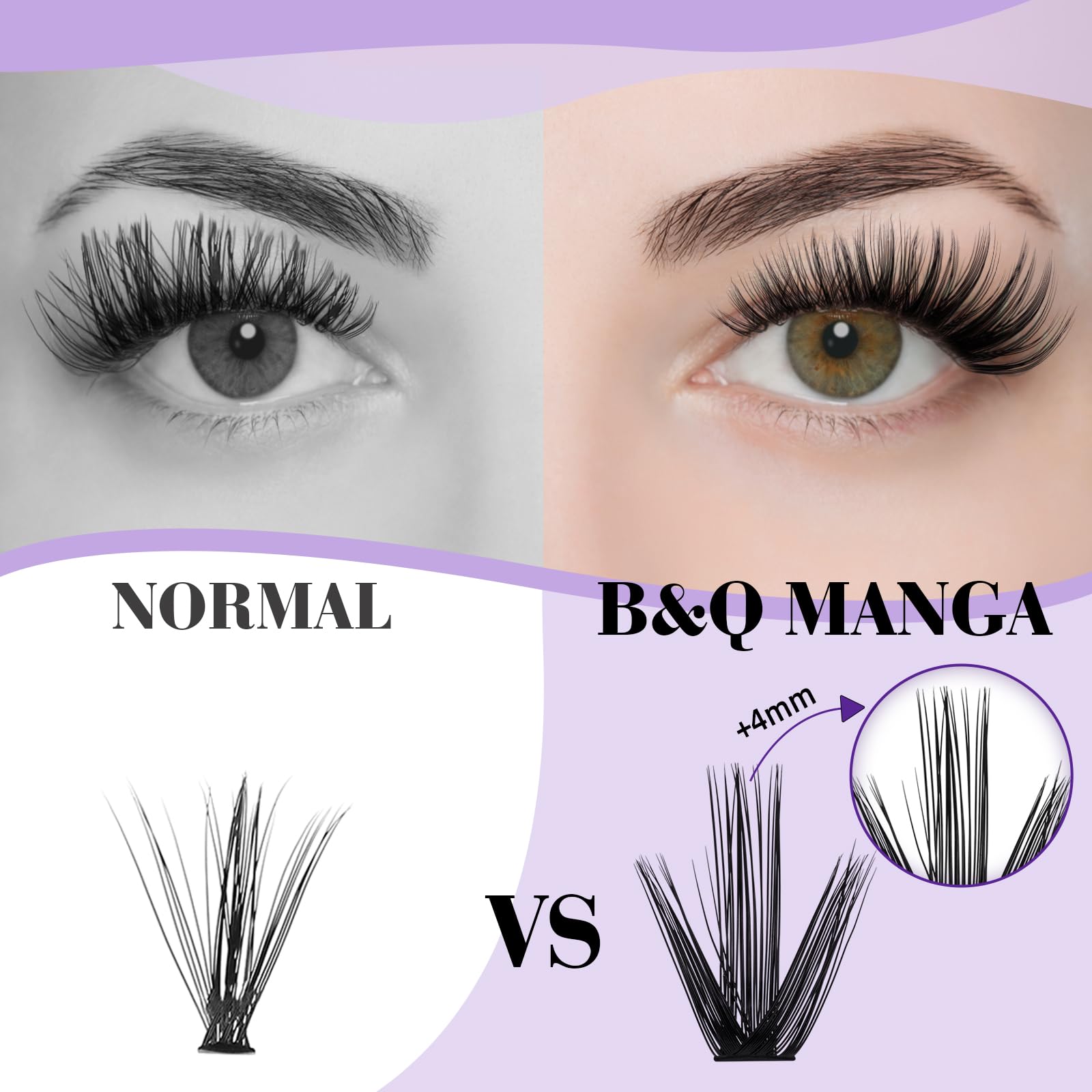 Foto 4 pulgar | Falso Eyelash Cluster Manga Lashes Cluster 50d-0.07d 300 Unidades - Venta Internacional.