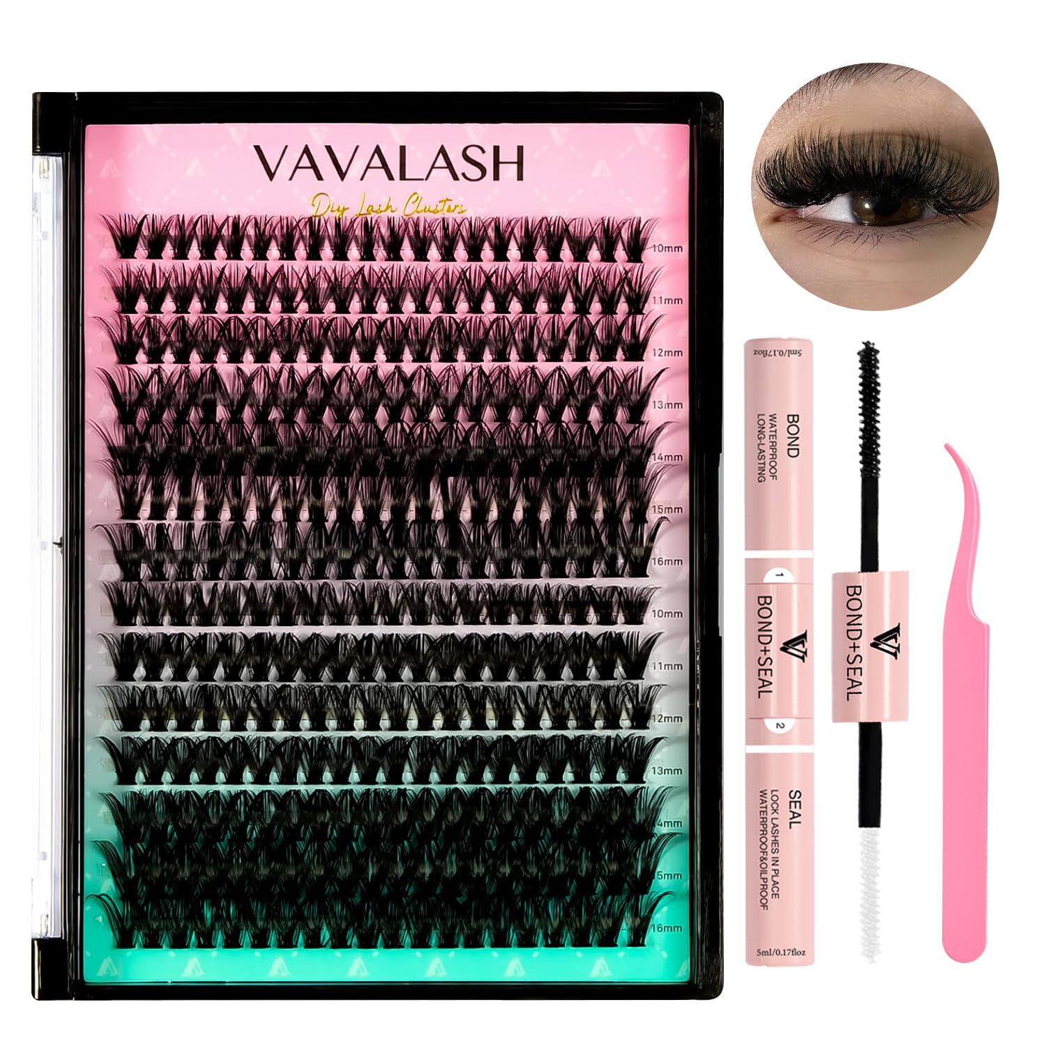 Kit De Extensiones De Pestañas Vavalash Diy Individual Cluster 280 Lashes - Venta Internacional.