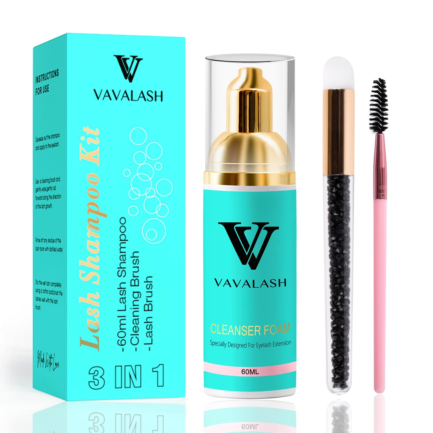 Kit De Champú Para Pestañas Vavalash Lash Extensions, Champú De 60 Ml - Venta Internacional. $484