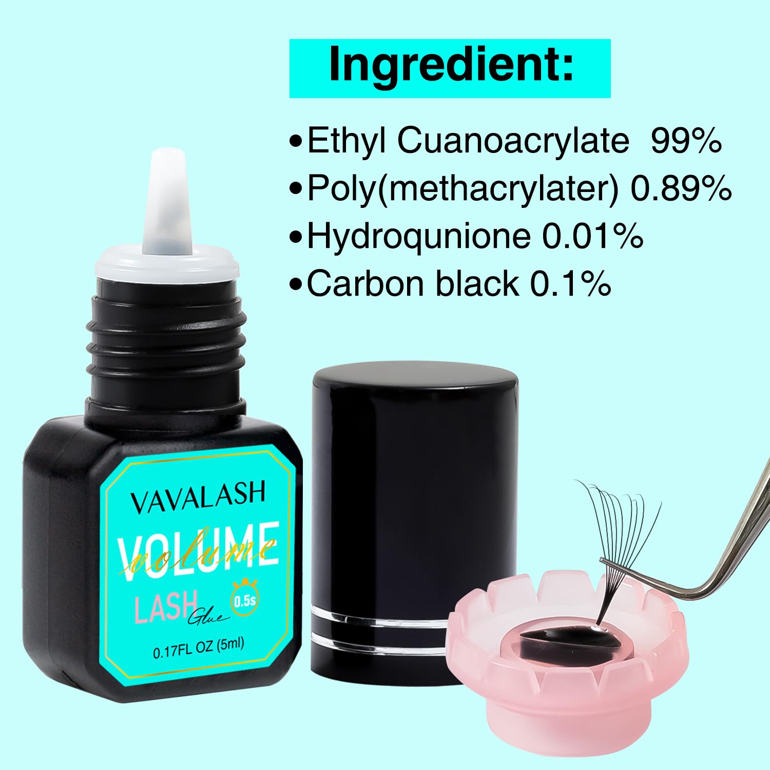 Foto 3 pulgar | Pegamento Para Extensiones De Pestañas Vavalash, Volumen 5 Ml, 0,5 A 1 S, Tiempo De Secado - Venta Internacional.