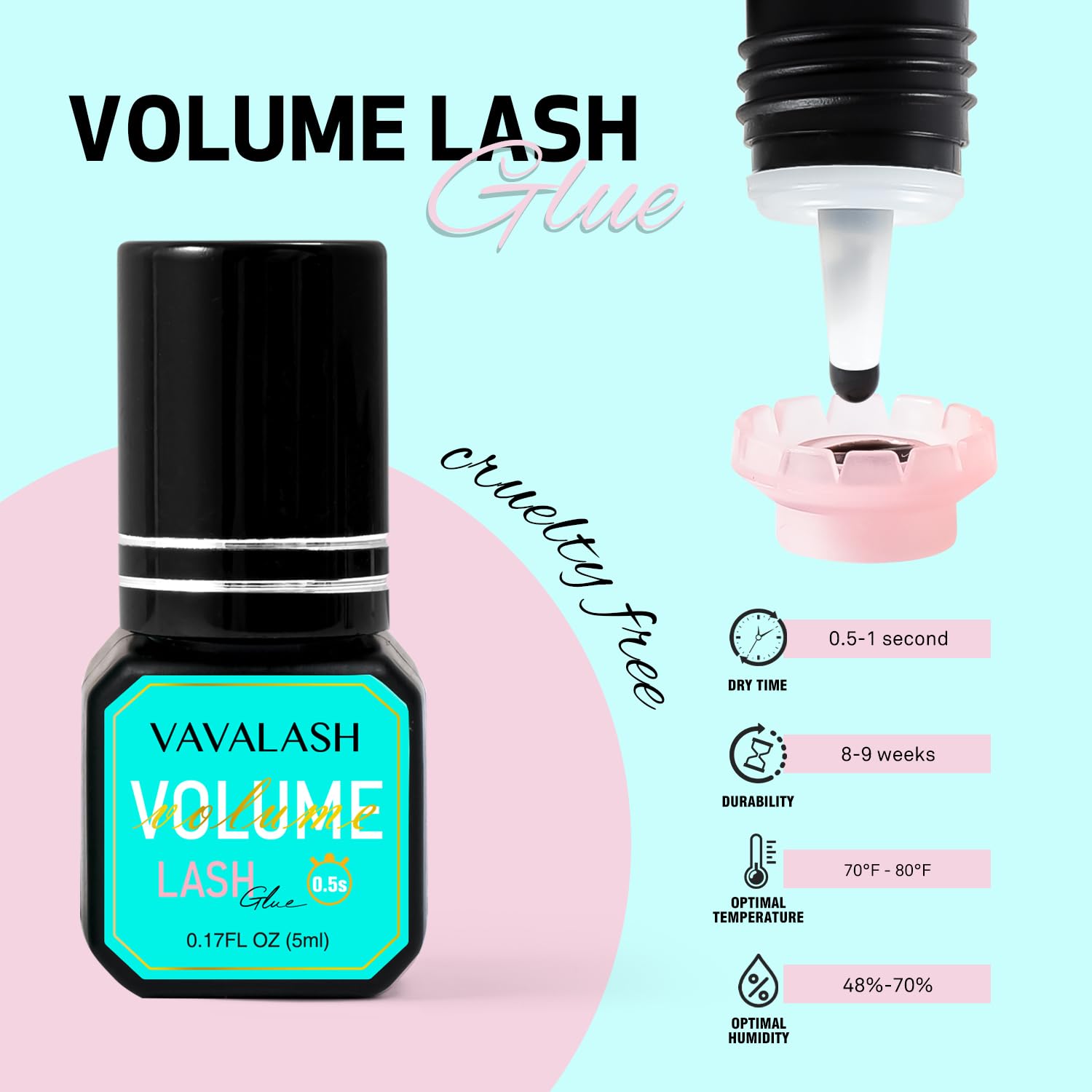 Foto 6 pulgar | Pegamento Para Extensiones De Pestañas Vavalash, Volumen 5 Ml, 0,5 A 1 S, Tiempo De Secado - Venta Internacional.