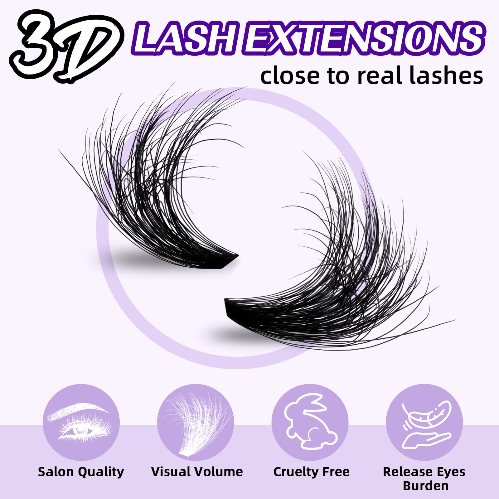 Foto 3 pulgar | Kit De Extensión De Pestañas B&qaugen 3d Thick Lash Clusters, 280 Unidades - Venta Internacional.