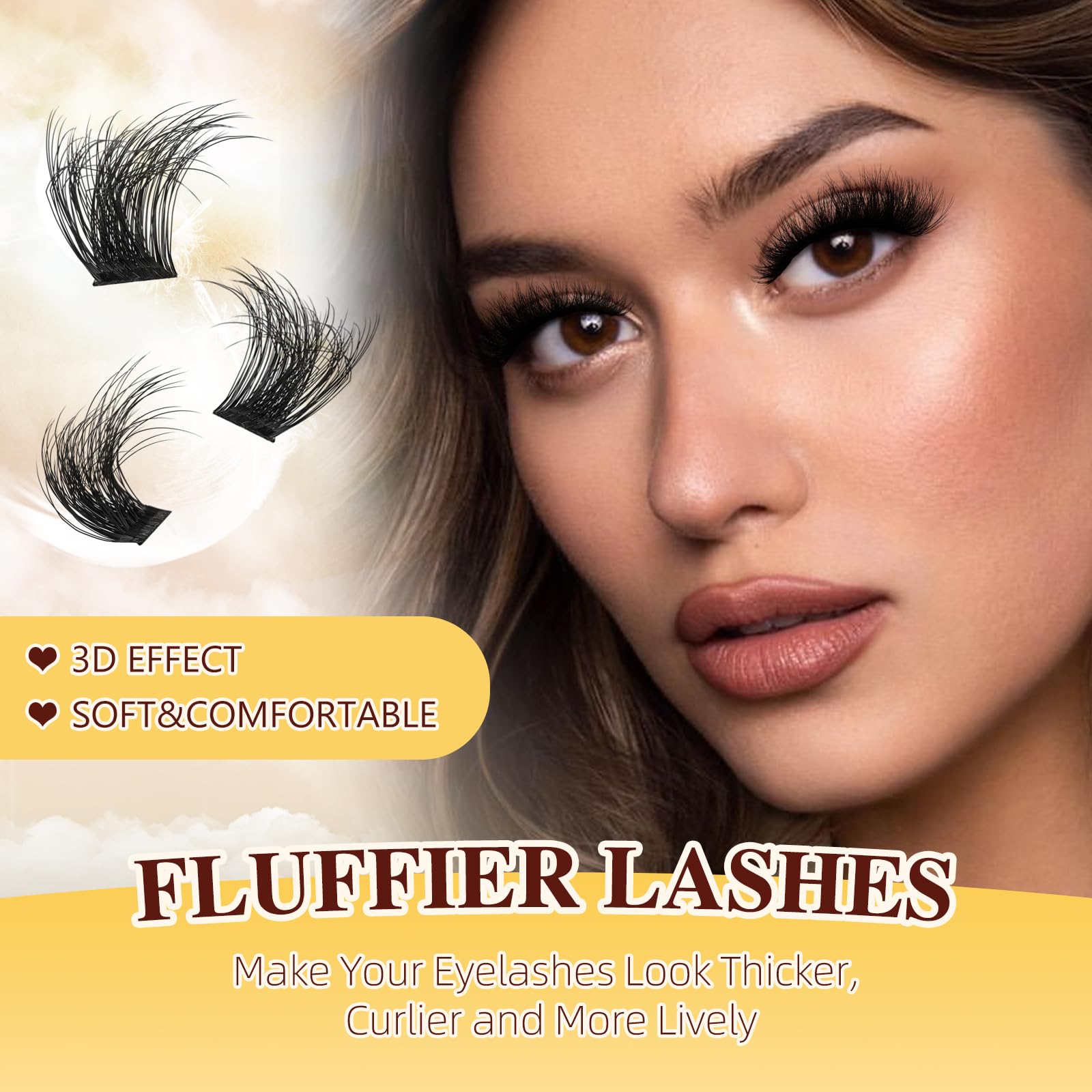 Foto 4 pulgar | Kit De Extensión De Pestañas Quewel Fluffy Lash Clusters Con 168 Grupos De Pestañas - Venta Internacional.