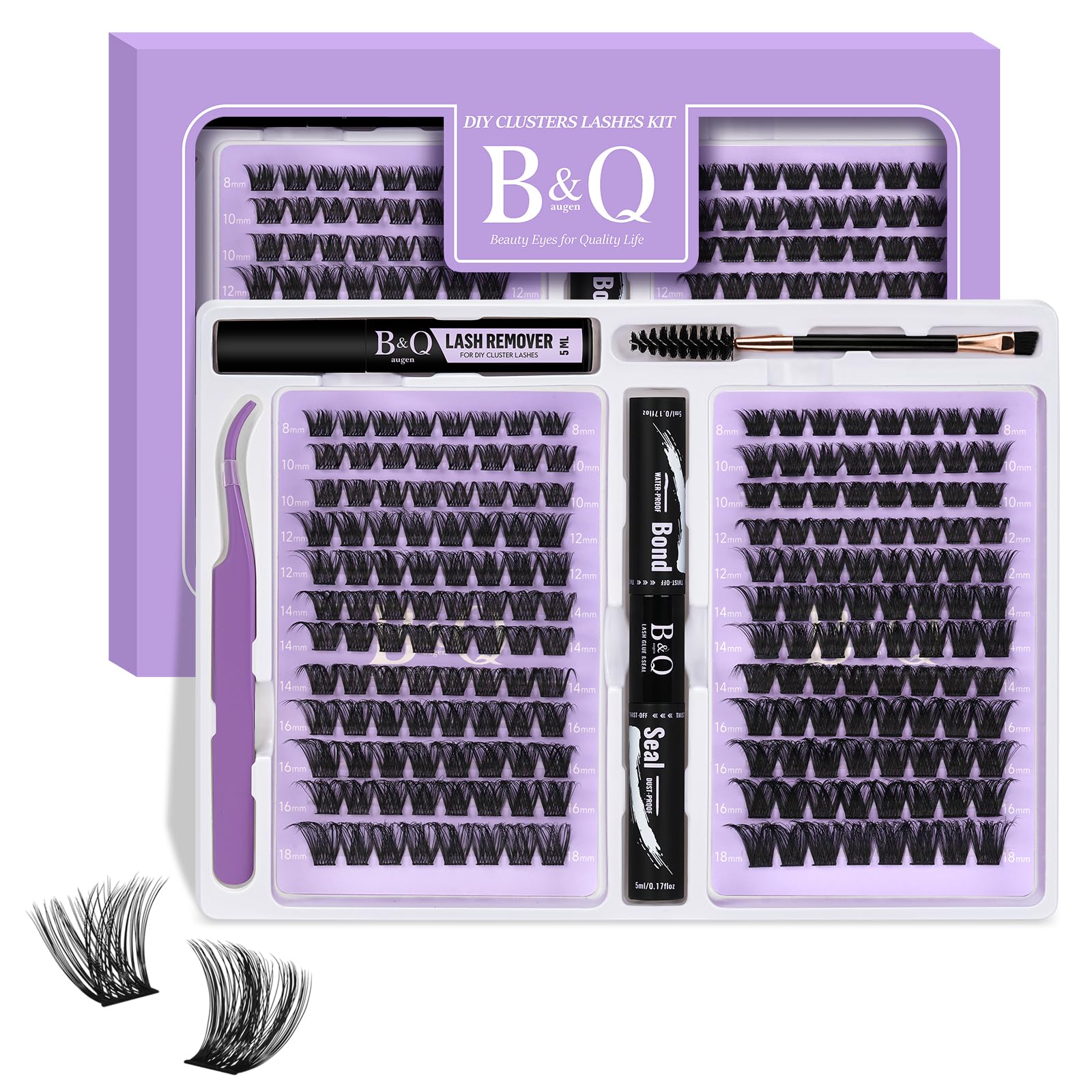 Kit De Extensiones De Pestañas B&qaugen Lash Extension 192 Piezas D Curl - Venta Internacional.