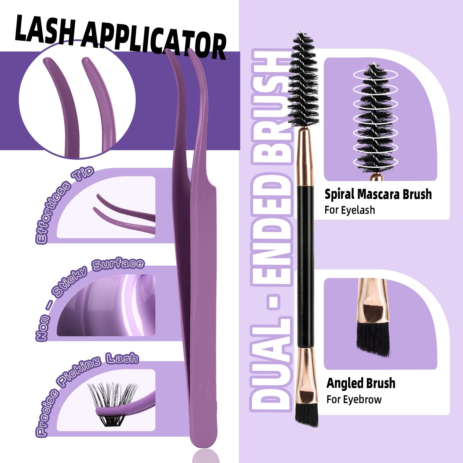 Foto 6 | Kit De Extensión De Pestañas B&qaugen Lash Clusters, 280 Unidades, 70d+90d - Venta Internacional.